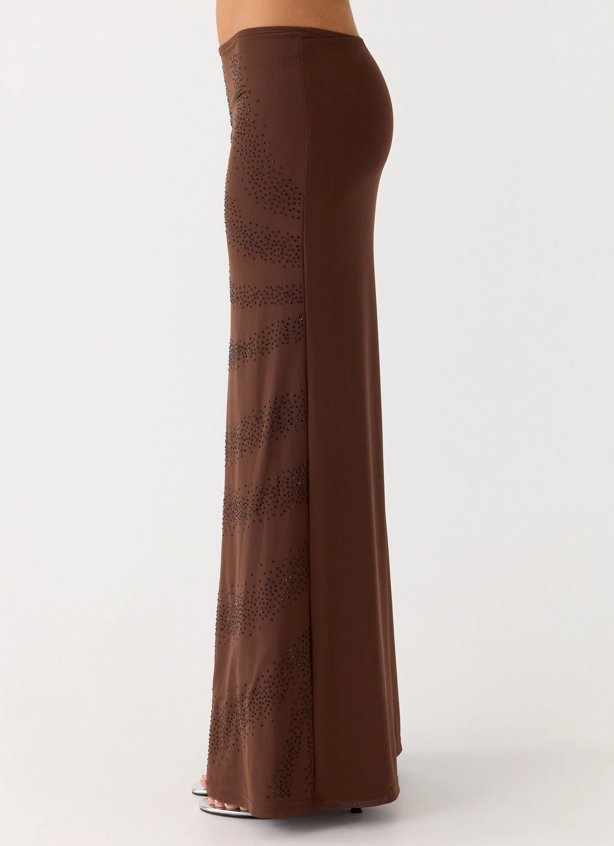 Sweet Sky Beaded Maxi Skirt - Chocolate - Image 2
