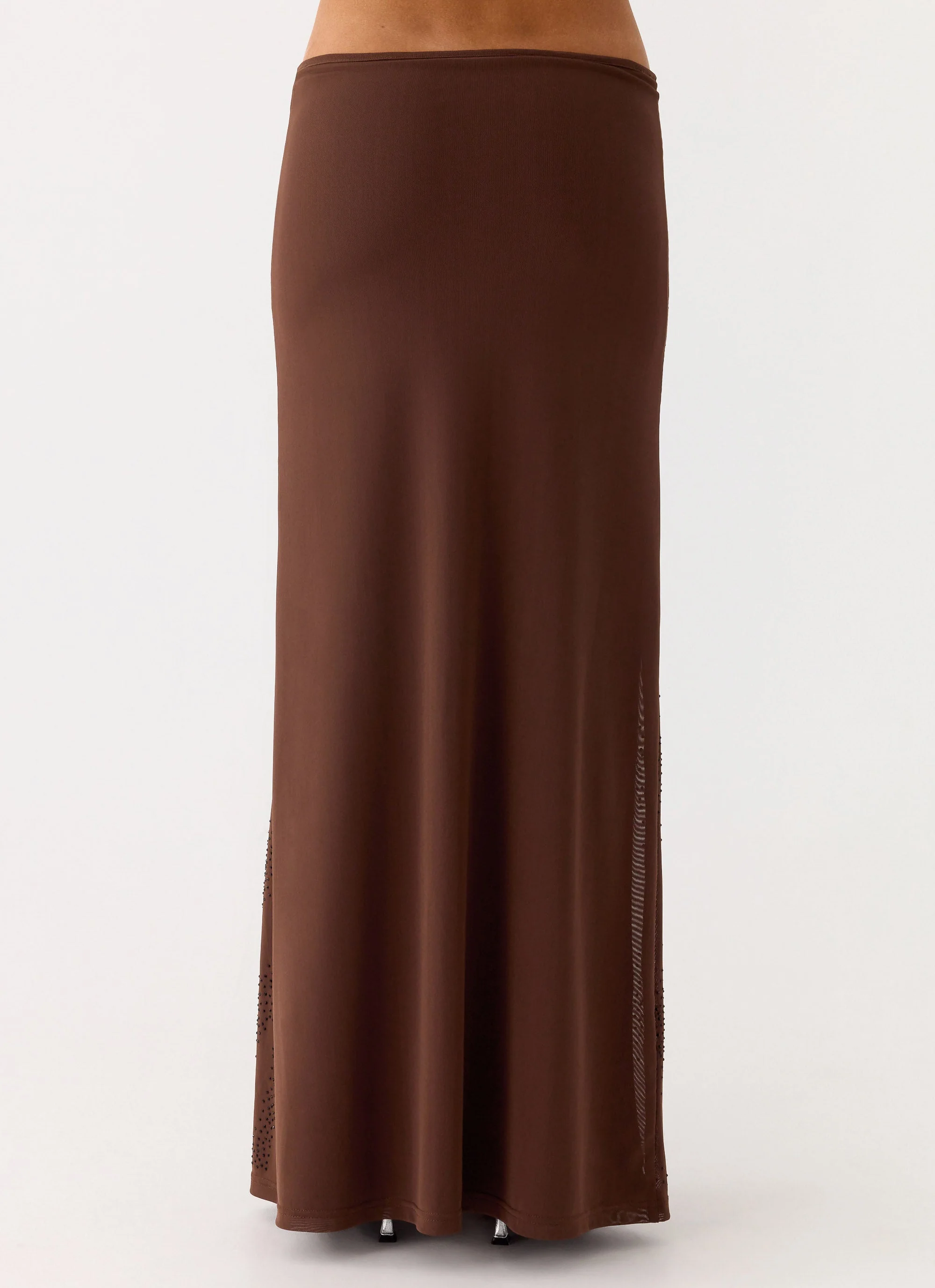 Sweet Sky Beaded Maxi Skirt - Chocolate - Image 3