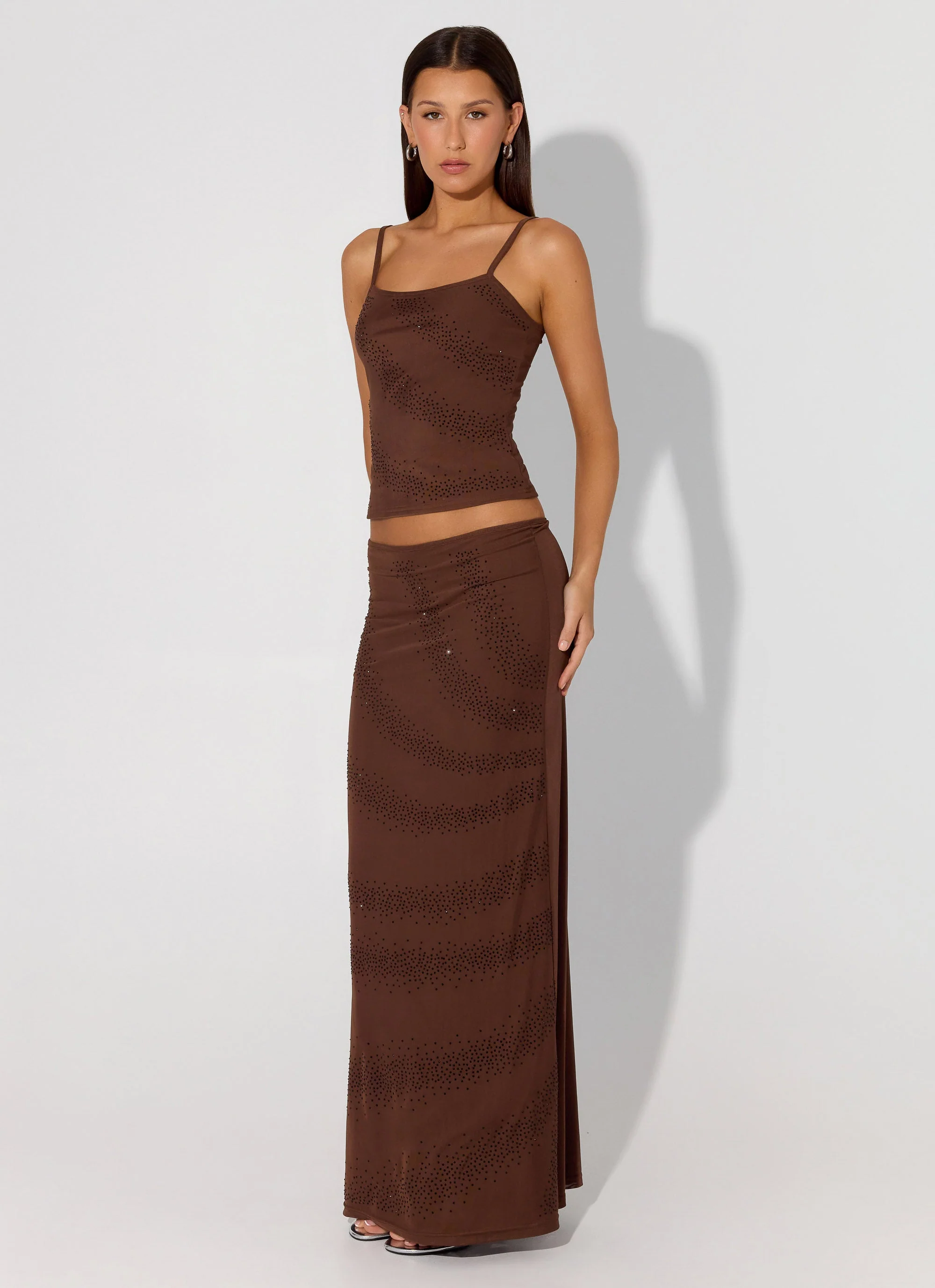 Sweet Sky Beaded Top - Chocolate - Image 2