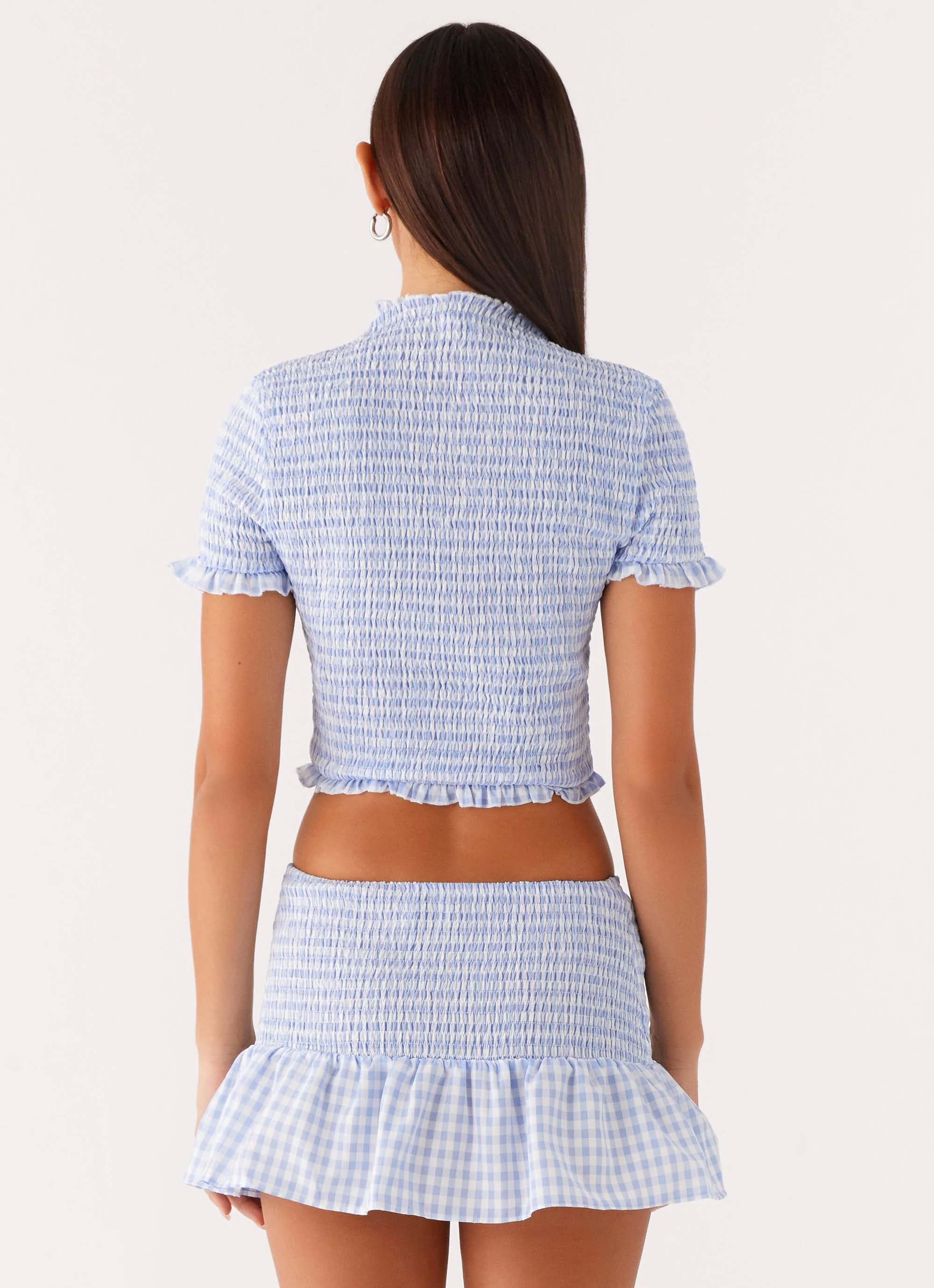 Sweetest Pie T-Shirt - Baby Blue Gingham - Image 4