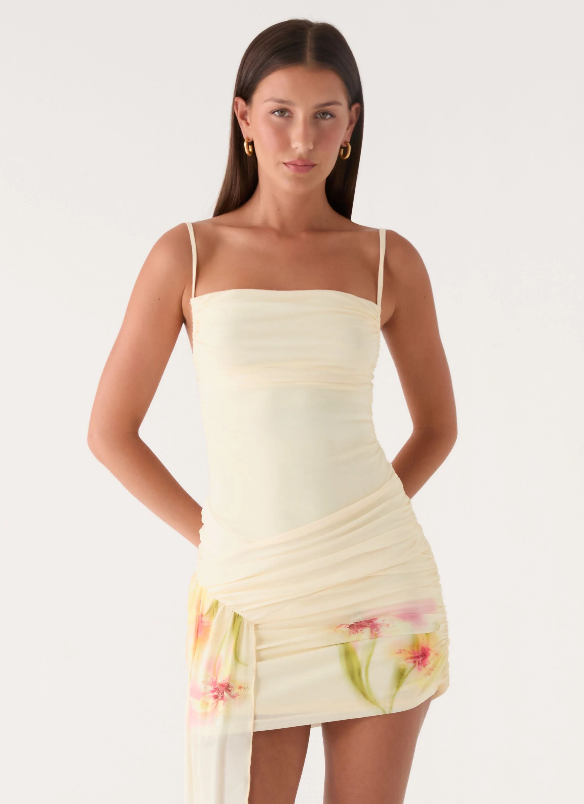 Syna Sash Mini Dress - Soft Lily - Image 5