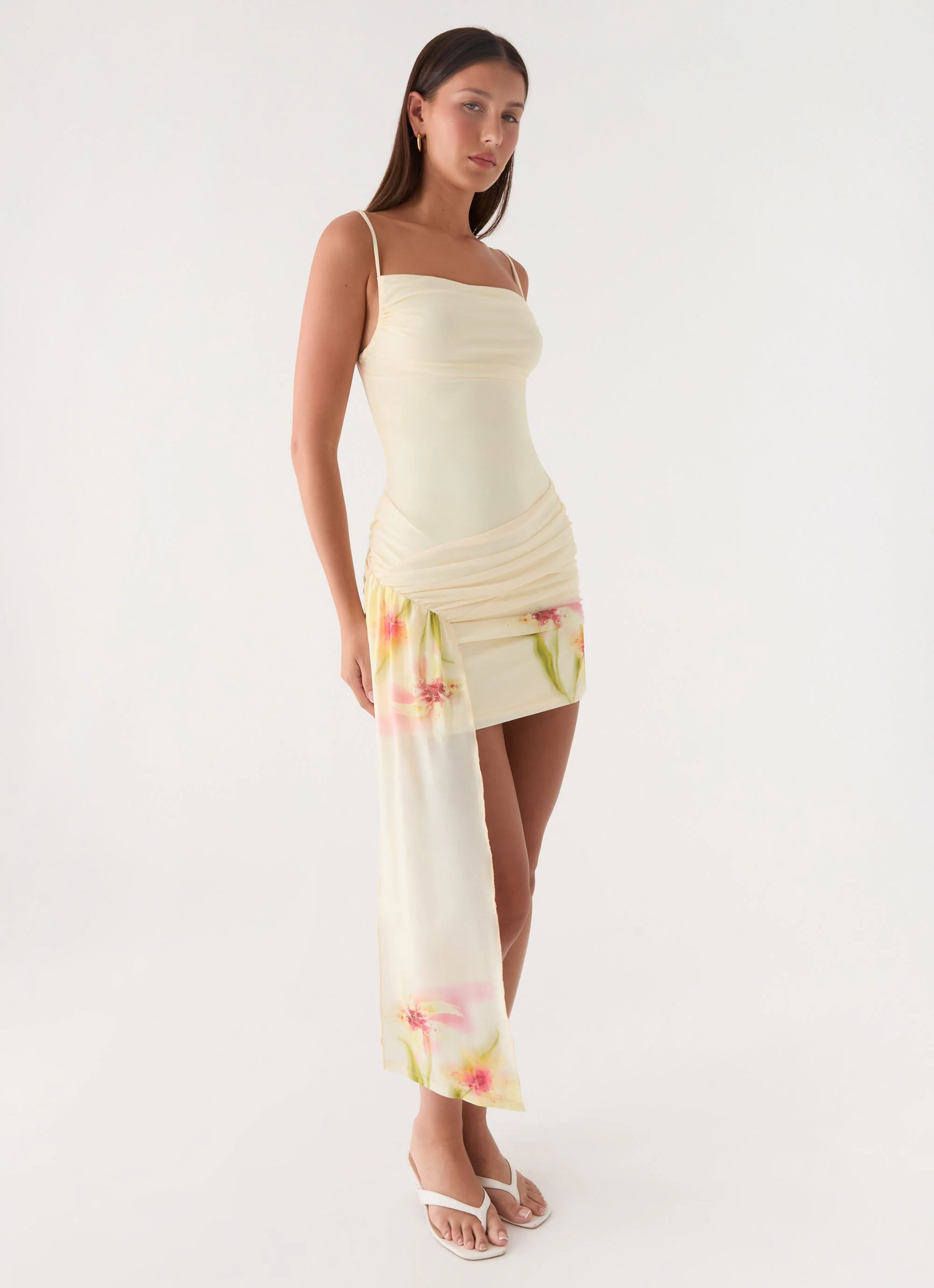 Syna Sash Mini Dress - Soft Lily - Image 6