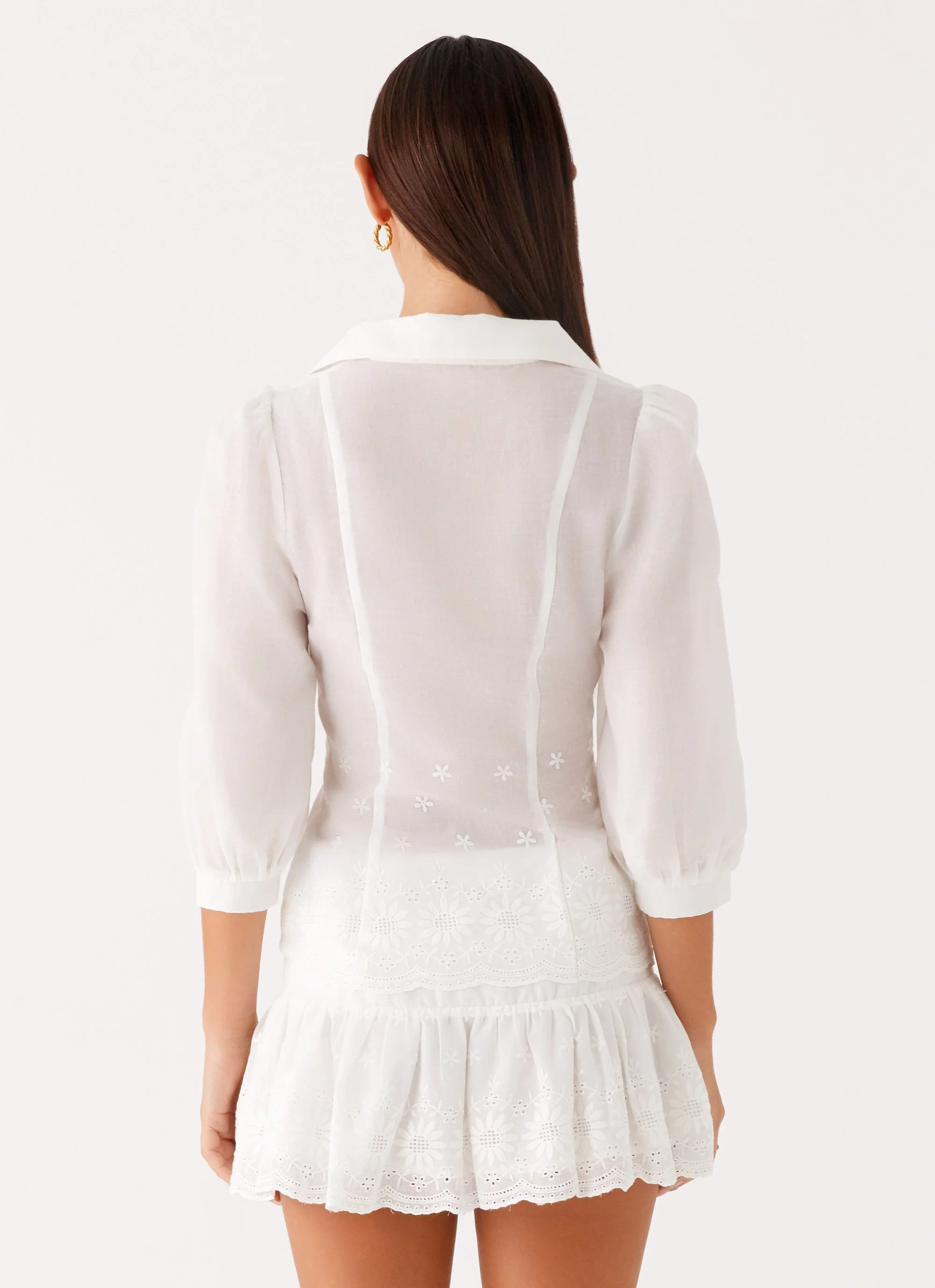 Sync Love Broderie Mini Skirt - White - Image 4