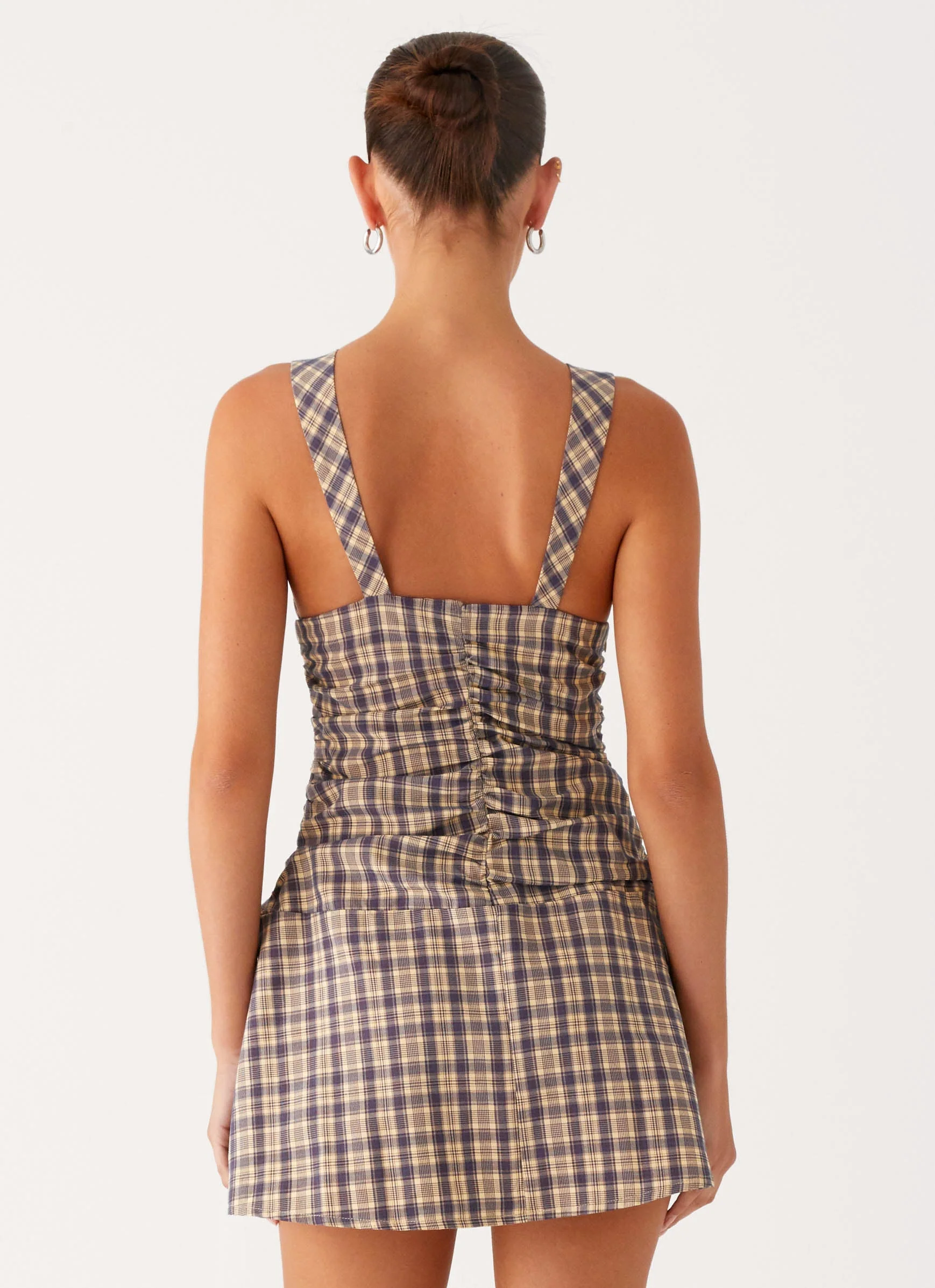 Tablo Drop Waist Mini Dress - Check Print - Image 4