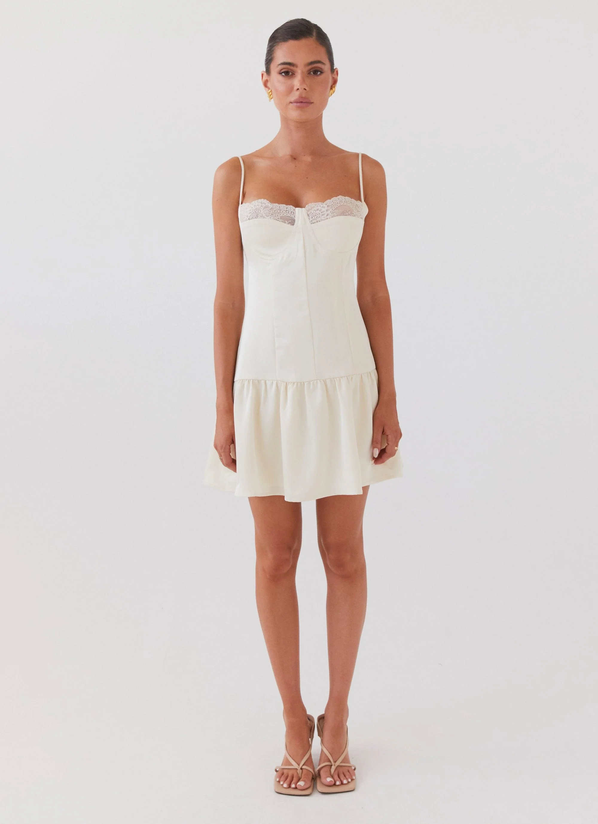Take A Chance Bustier Mini Dress - Ivory - Image 2