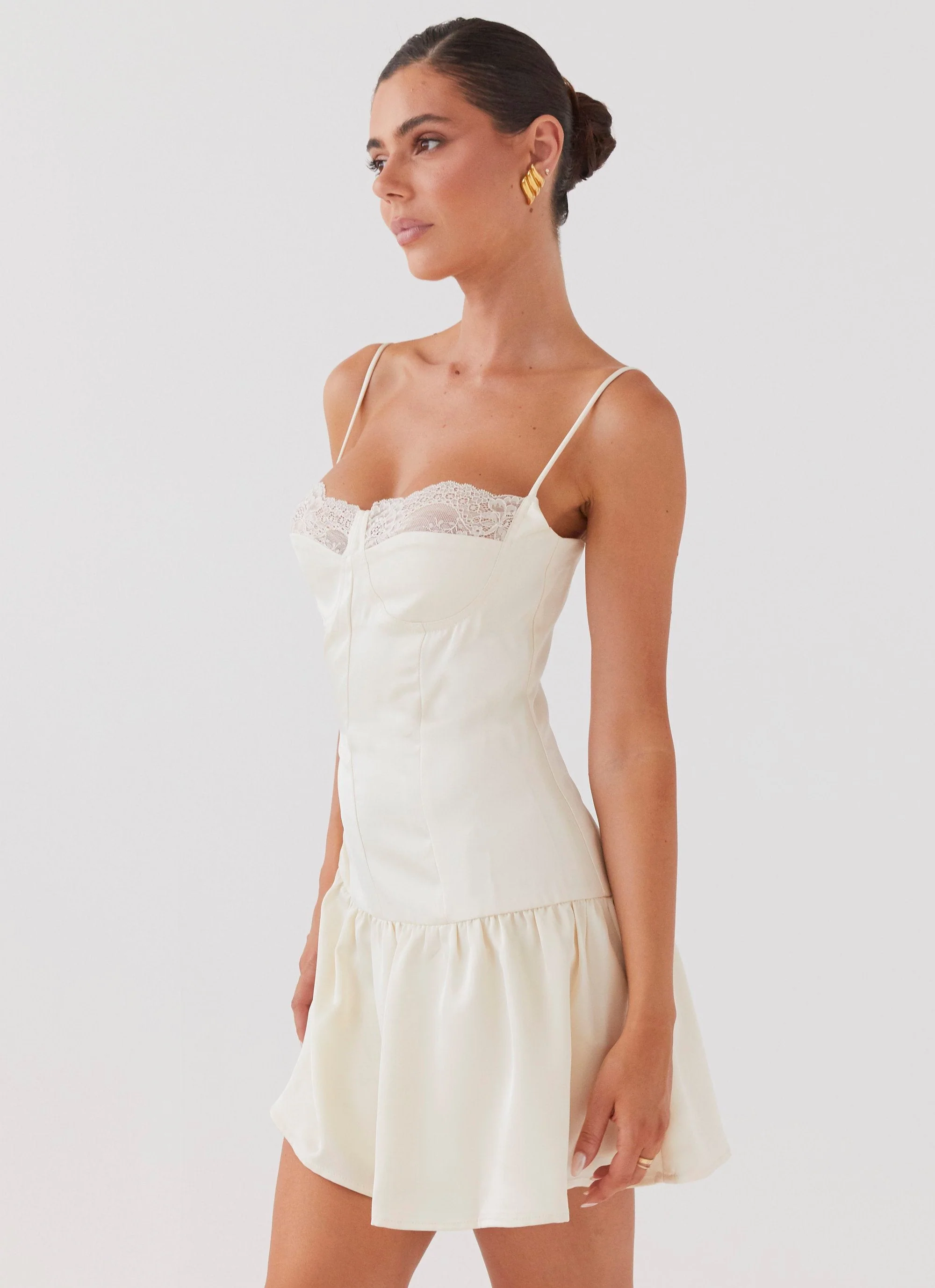 Take A Chance Bustier Mini Dress - Ivory - Image 3
