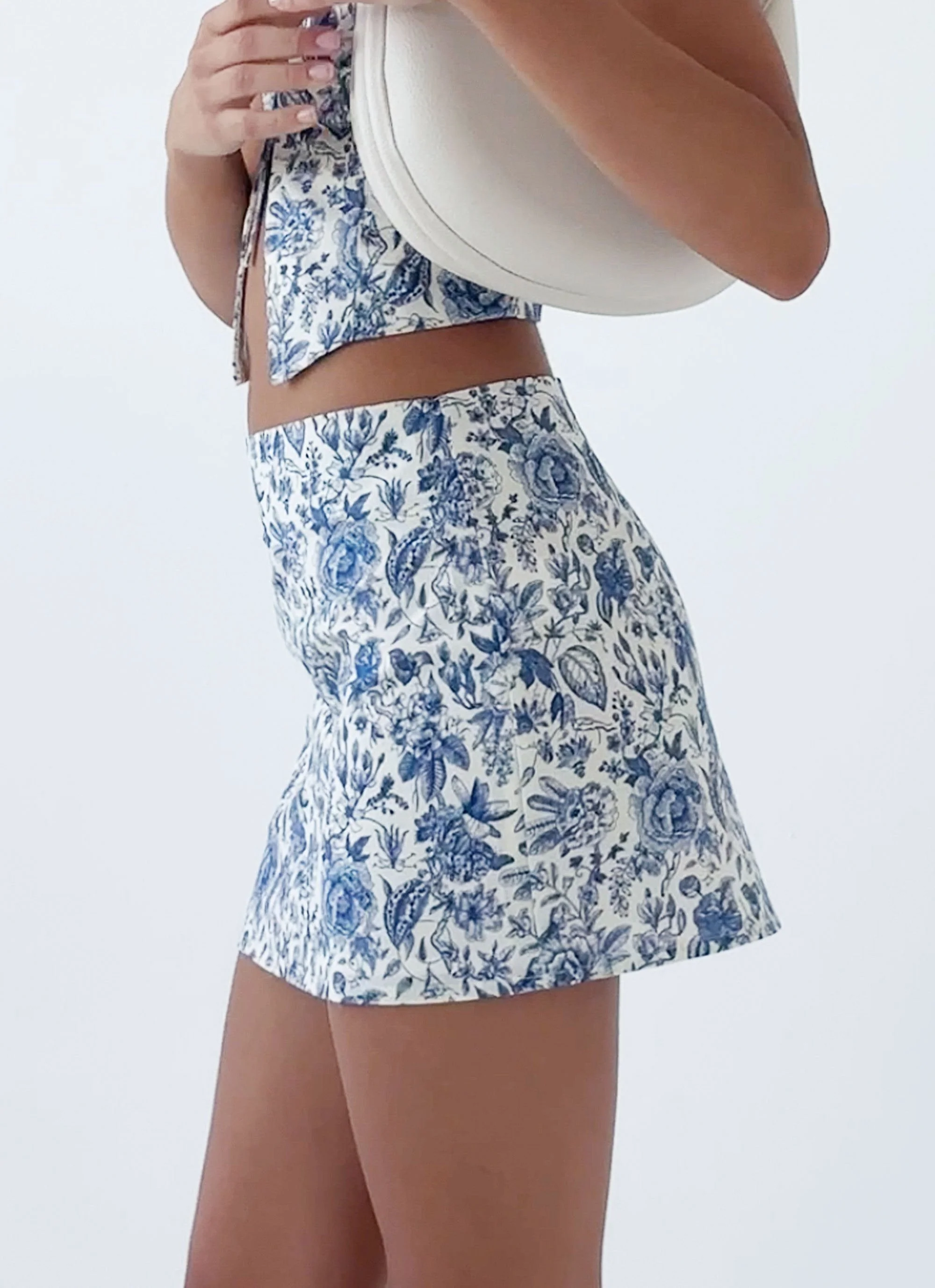 Take Me Away Mini Skirt - Blue Paisley - Image 3