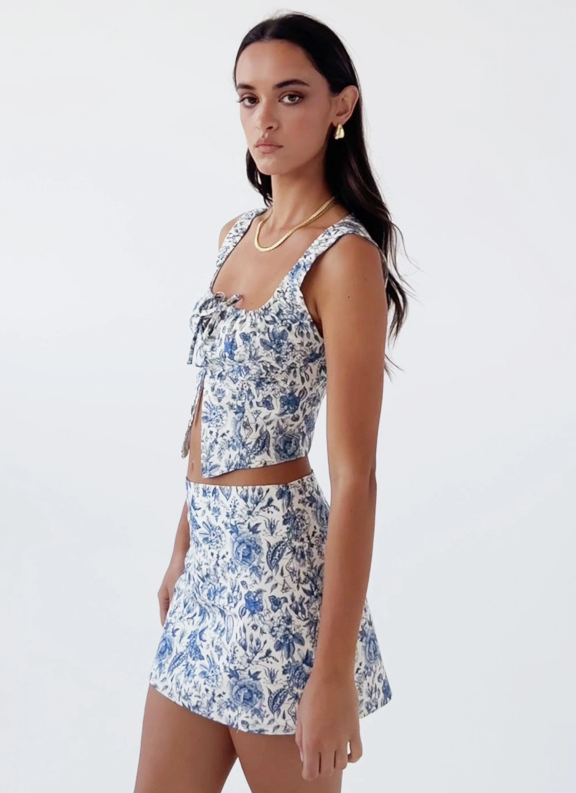 Take Me Away Mini Skirt - Blue Paisley - Image 5