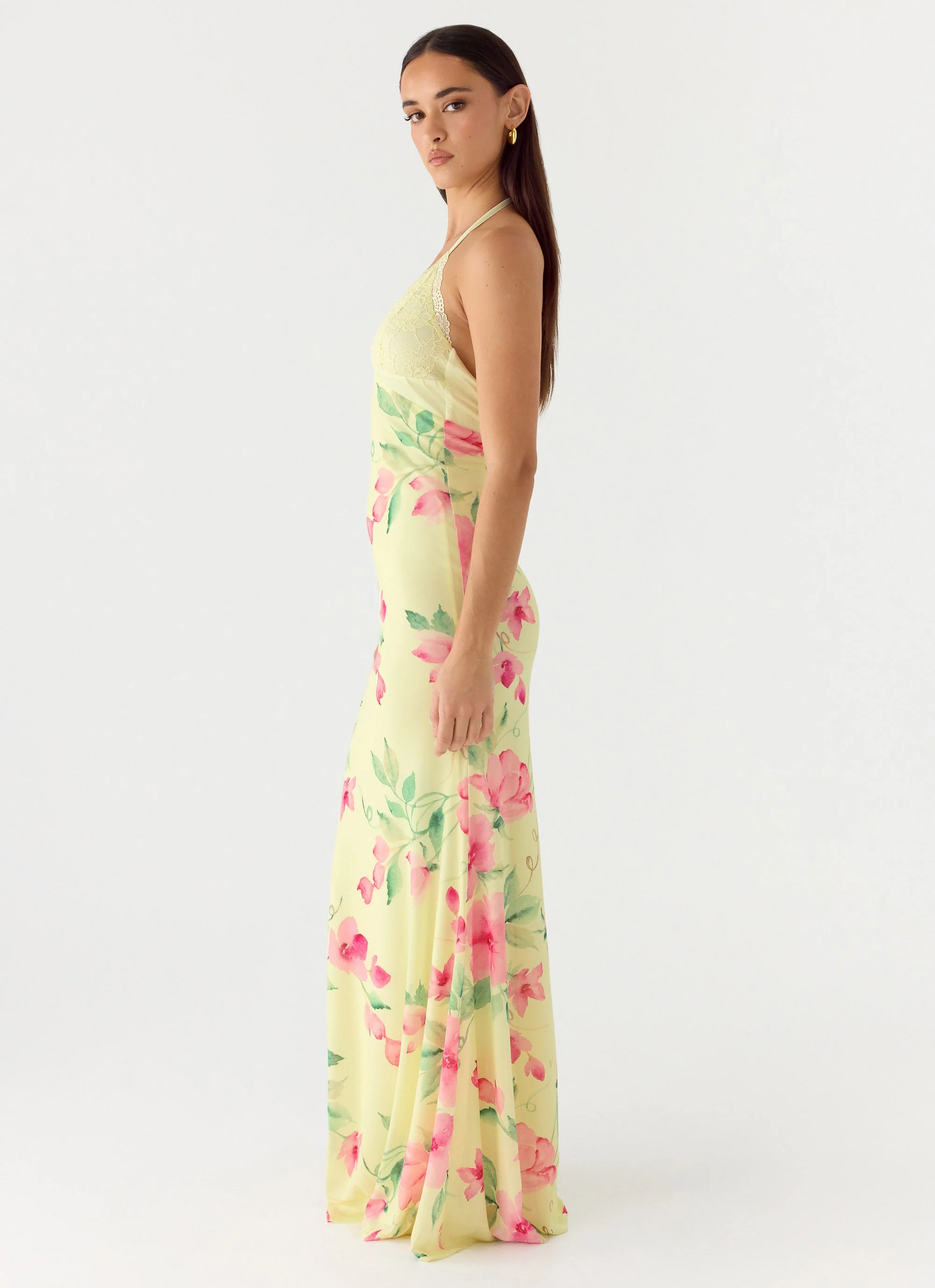 Takedown Halter Maxi Dress - Lemon Soleil - Image 2