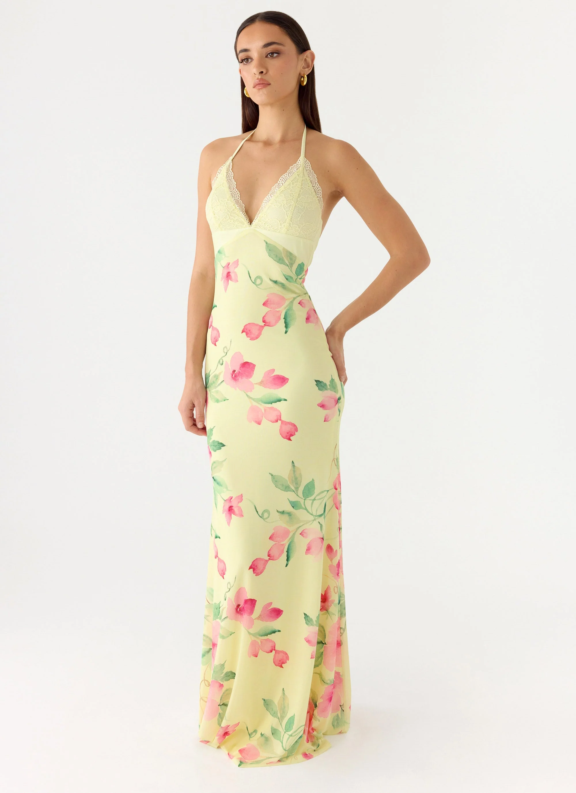 Takedown Halter Maxi Dress - Lemon Soleil - Image 4