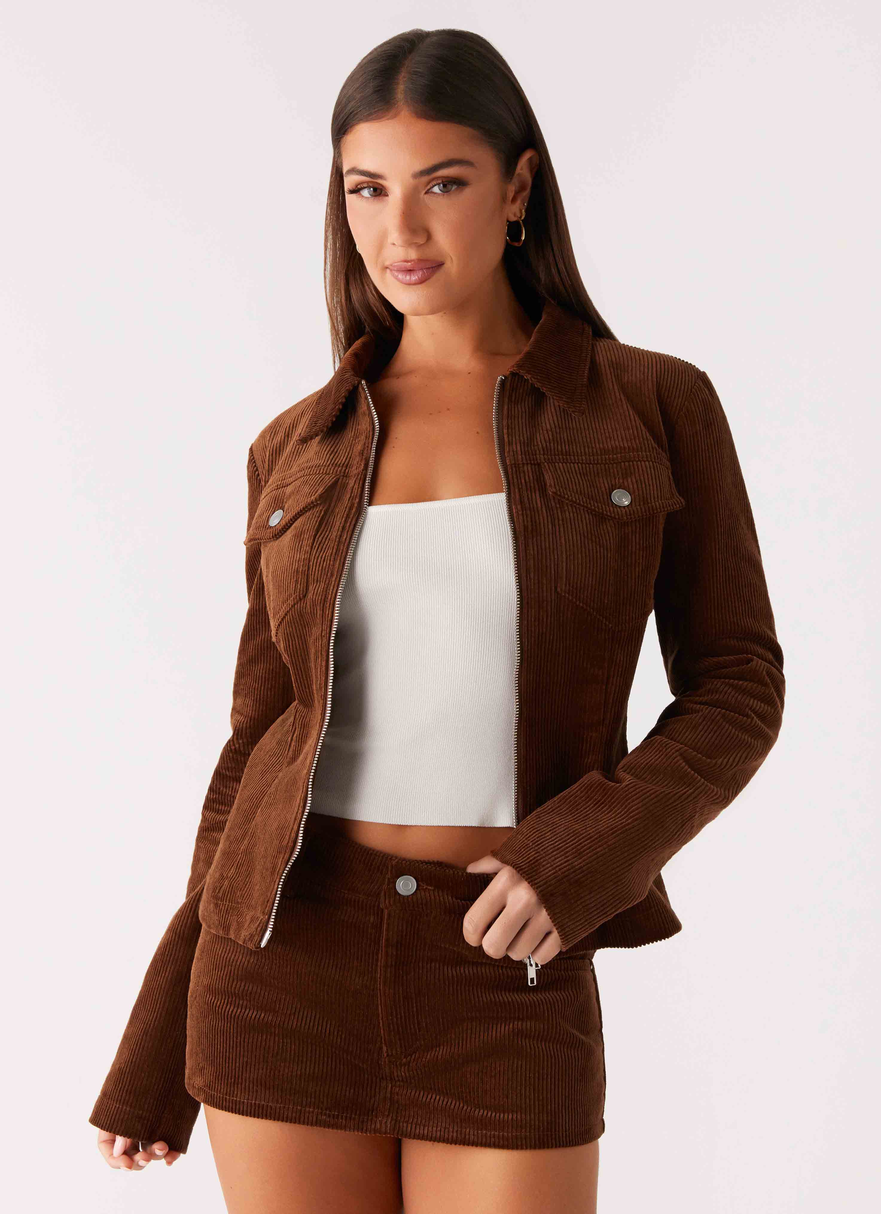 Taliyah Cord Jacket - Walnut - Image 4