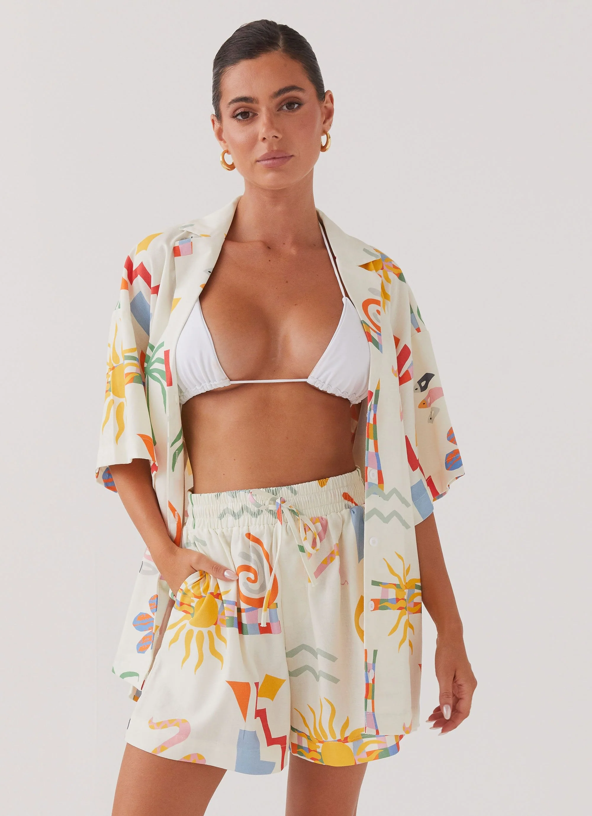 Tallulah Linen Oversized Shirt - Summer Palm - Image 5