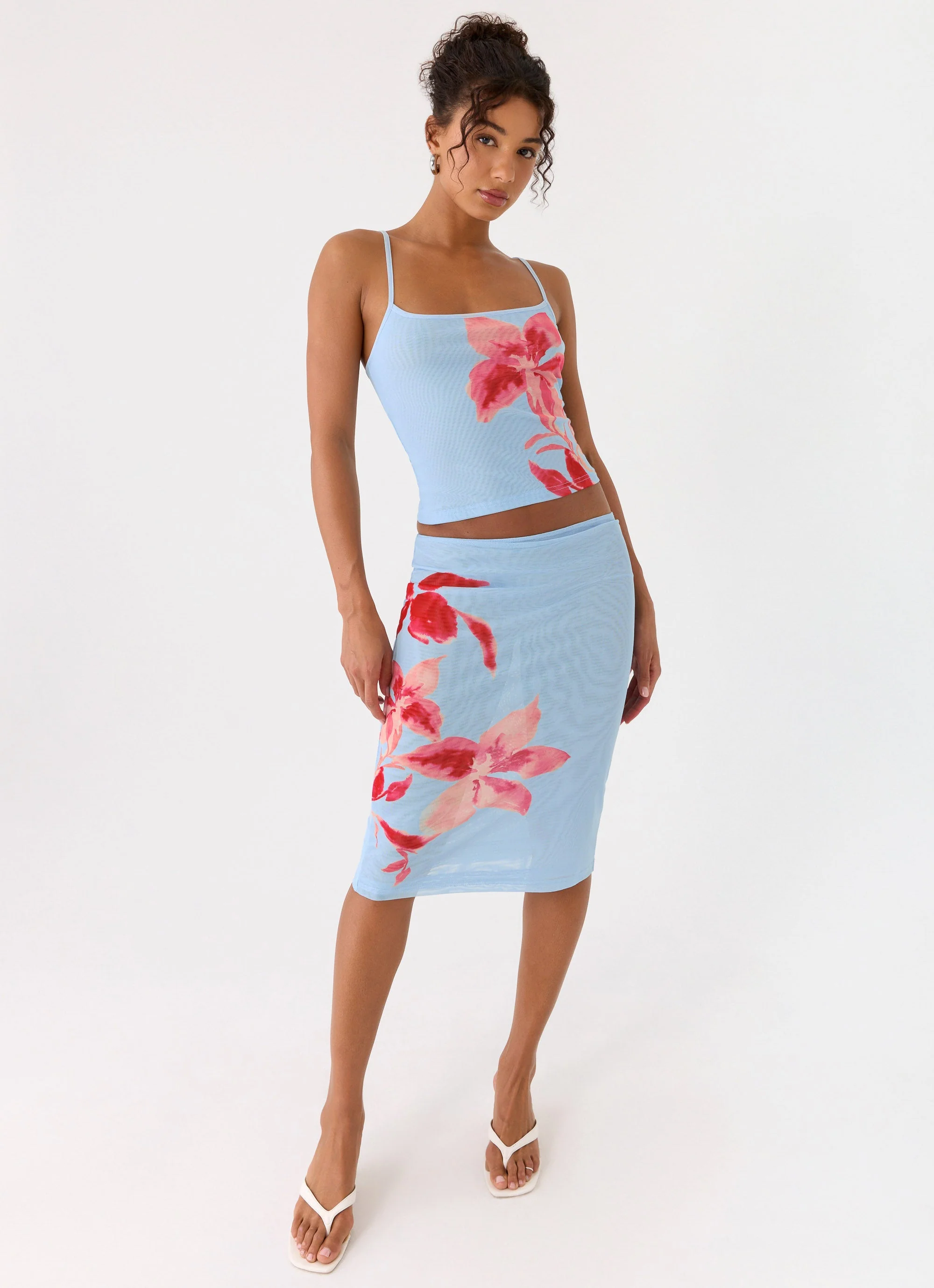 Tamia Midi Skirt - Blue Petal - Image 4
