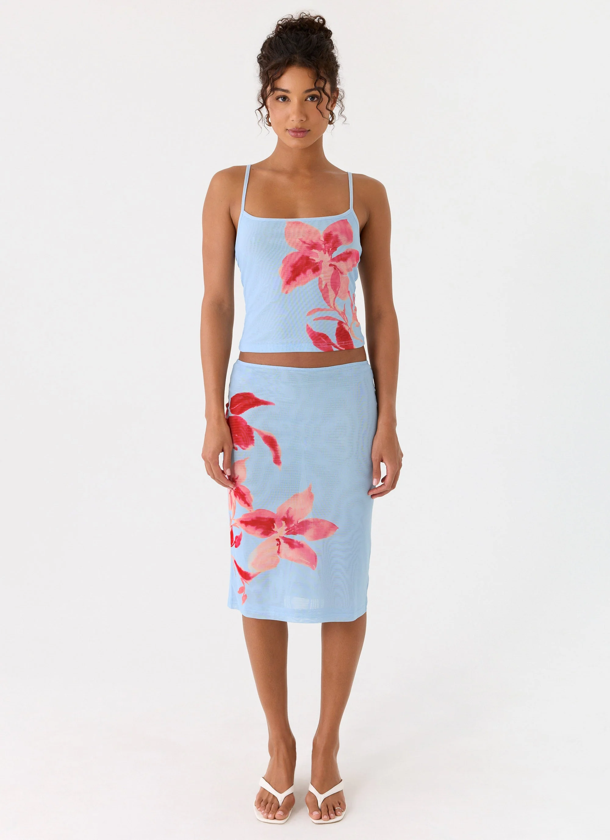 Tamia Midi Skirt - Blue Petal - Image 5