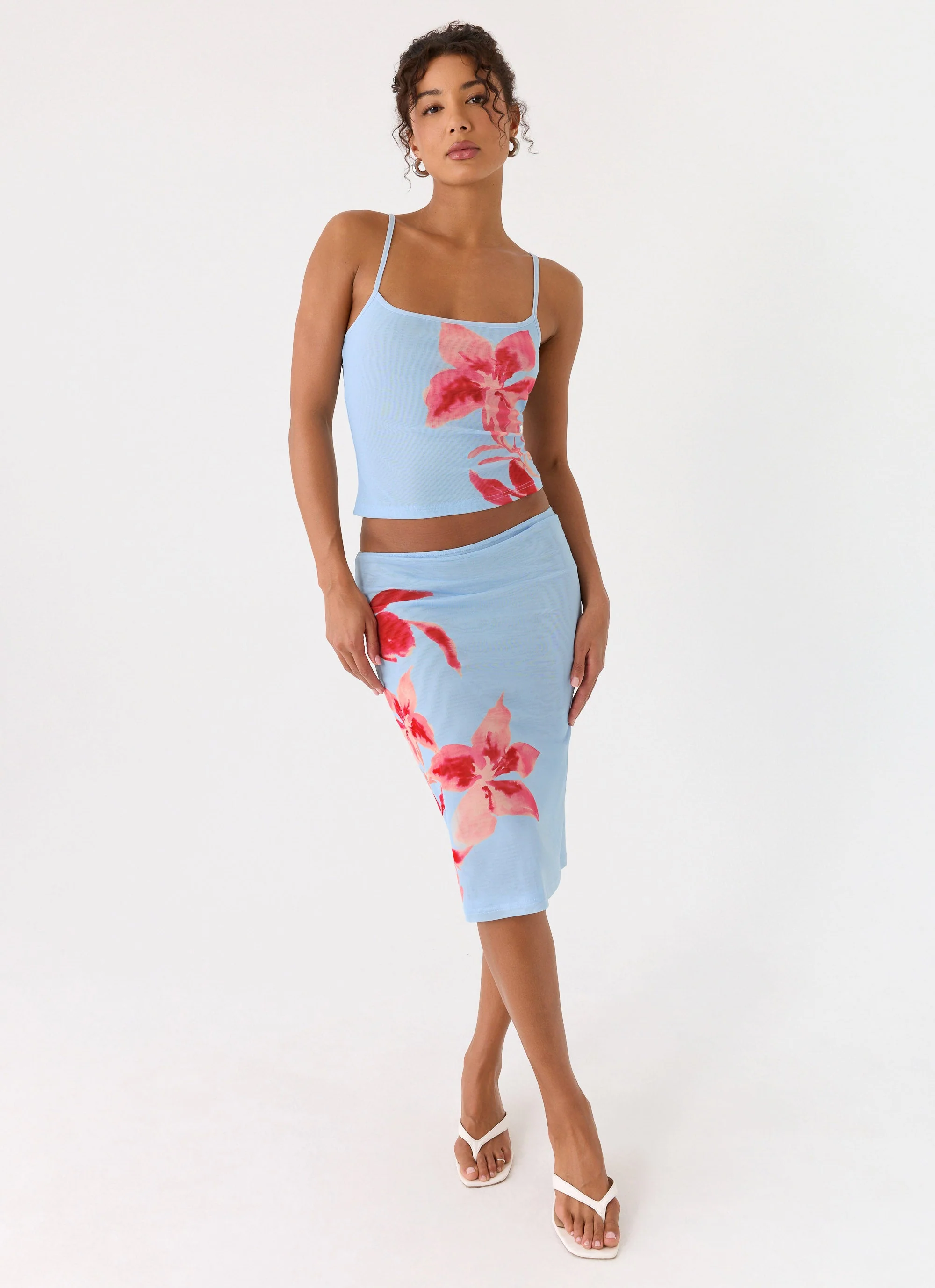 Tamia Midi Skirt - Blue Petal - Image 6