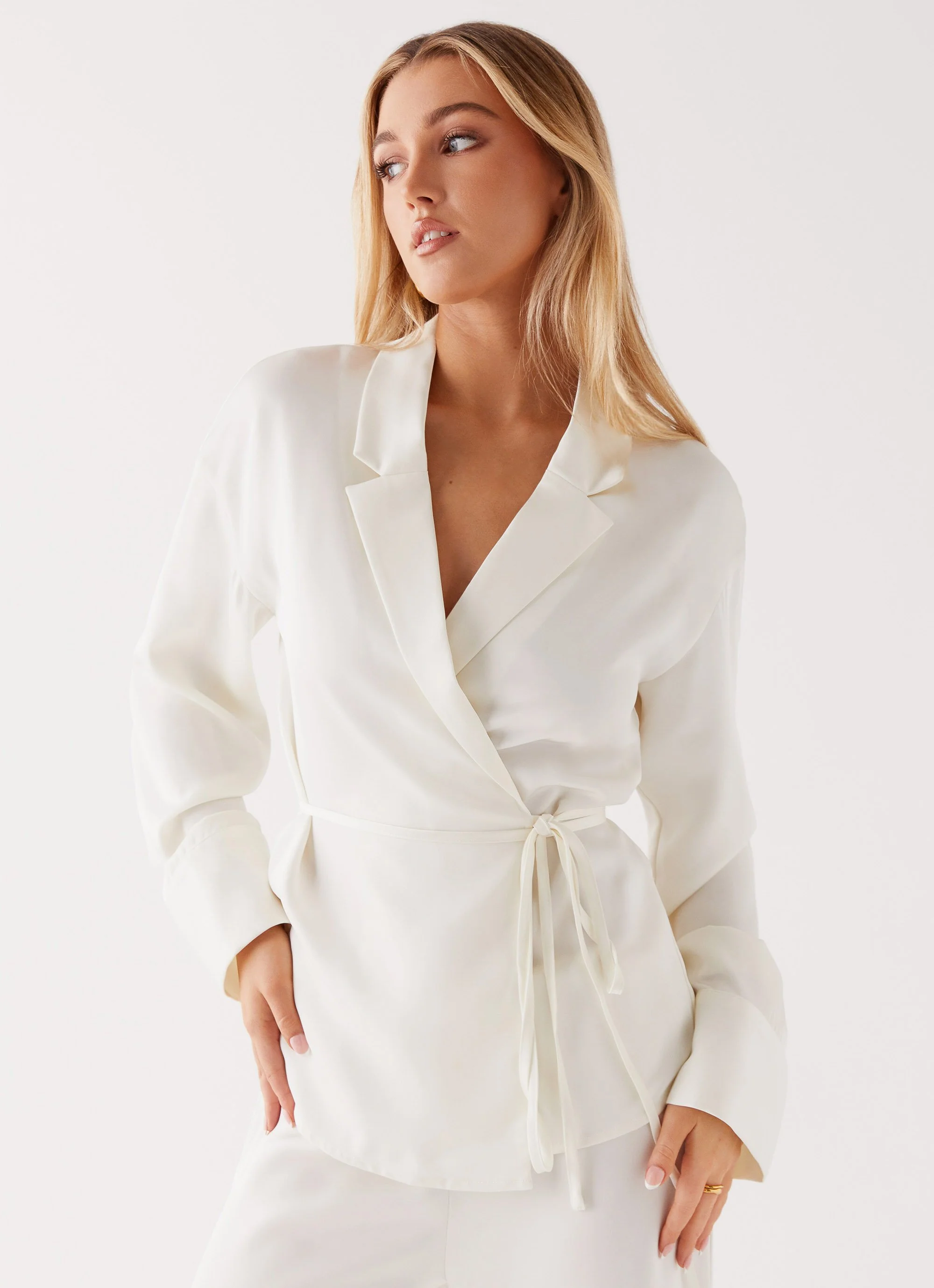 Tammie Tie Side Shirt - Pearl - Image 4
