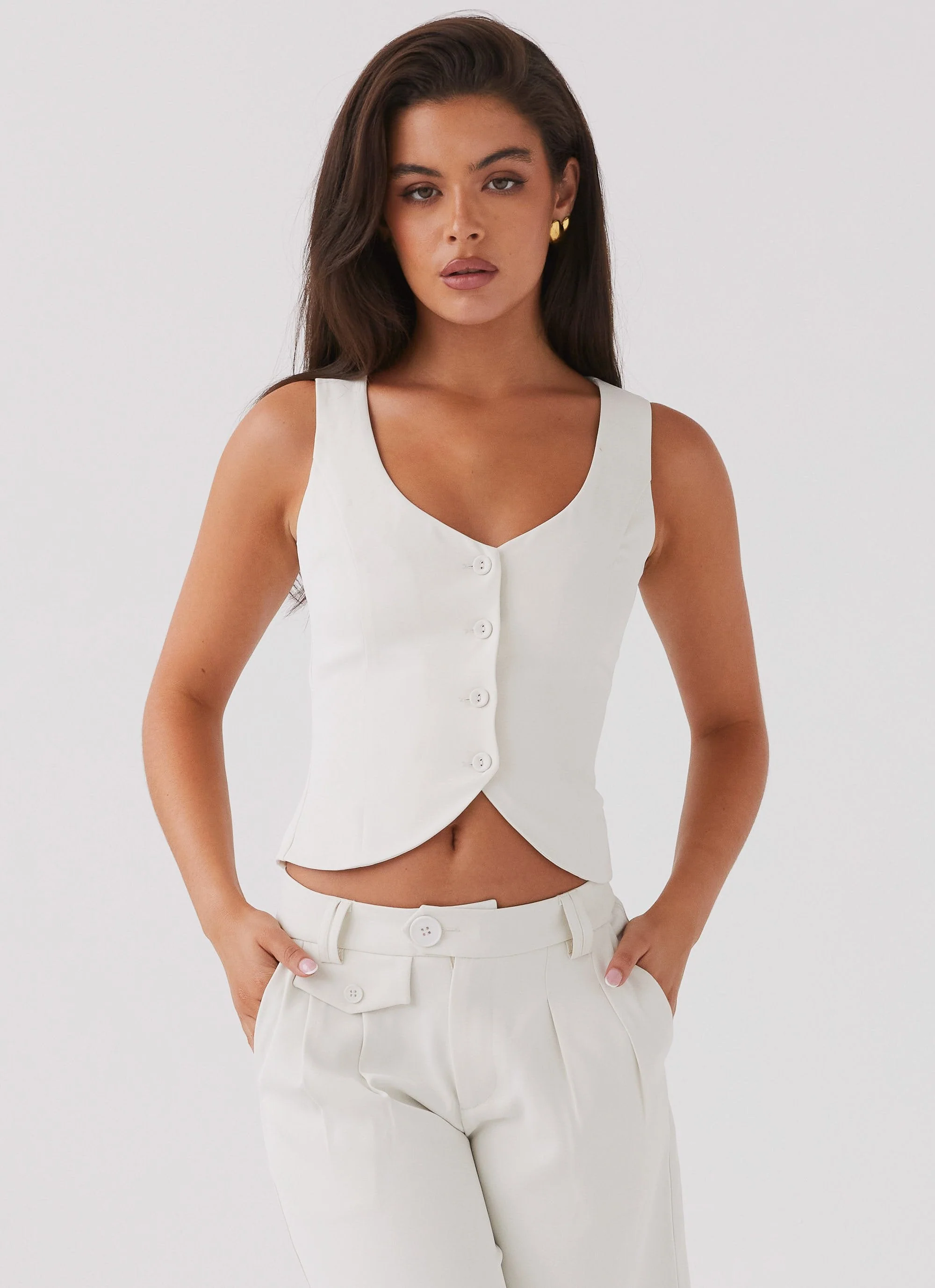 Tammy Suiting Vest - Ivory - Image 2