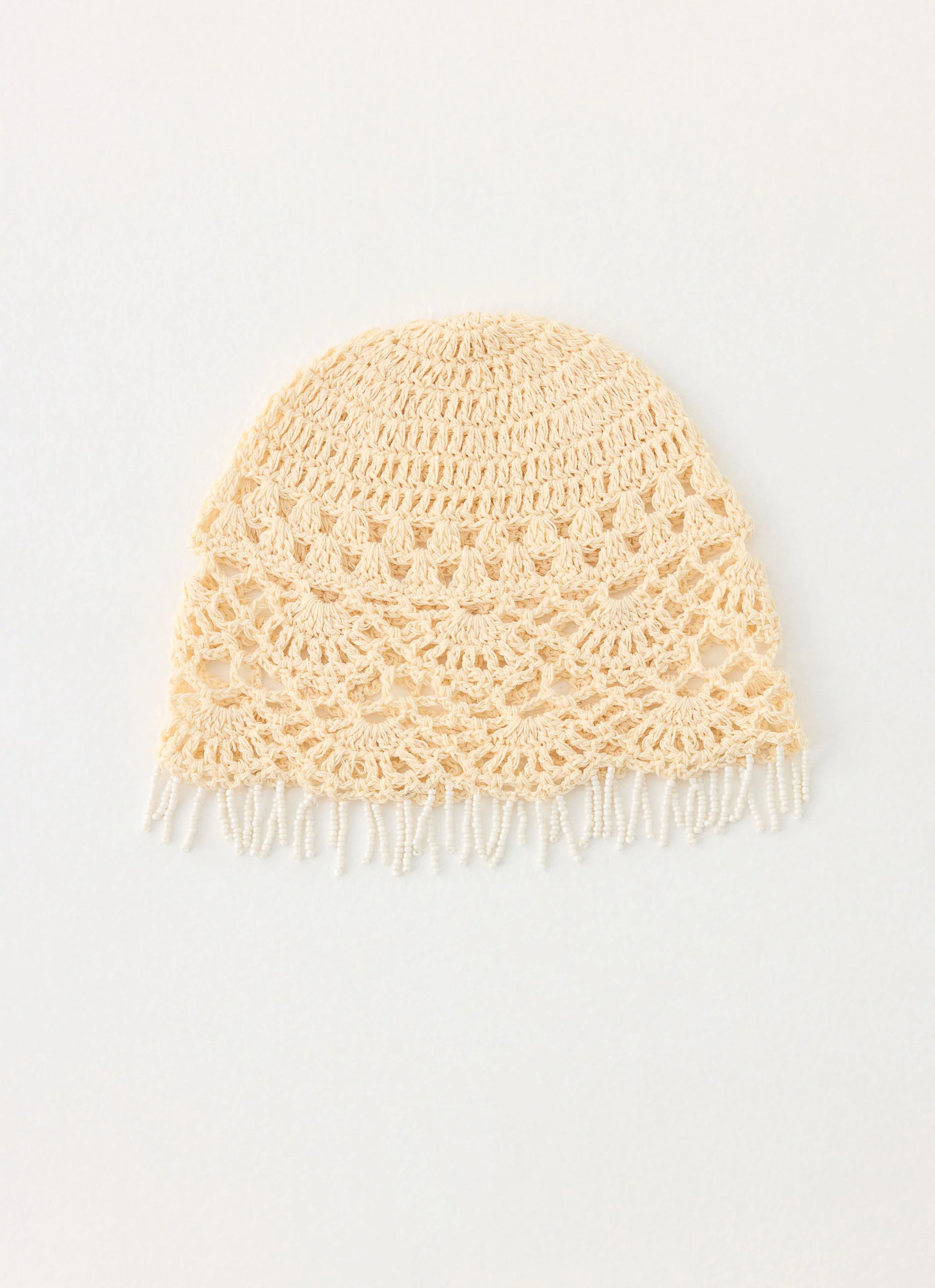 Tangy Twist Crochet Hat - Cream - Image 2