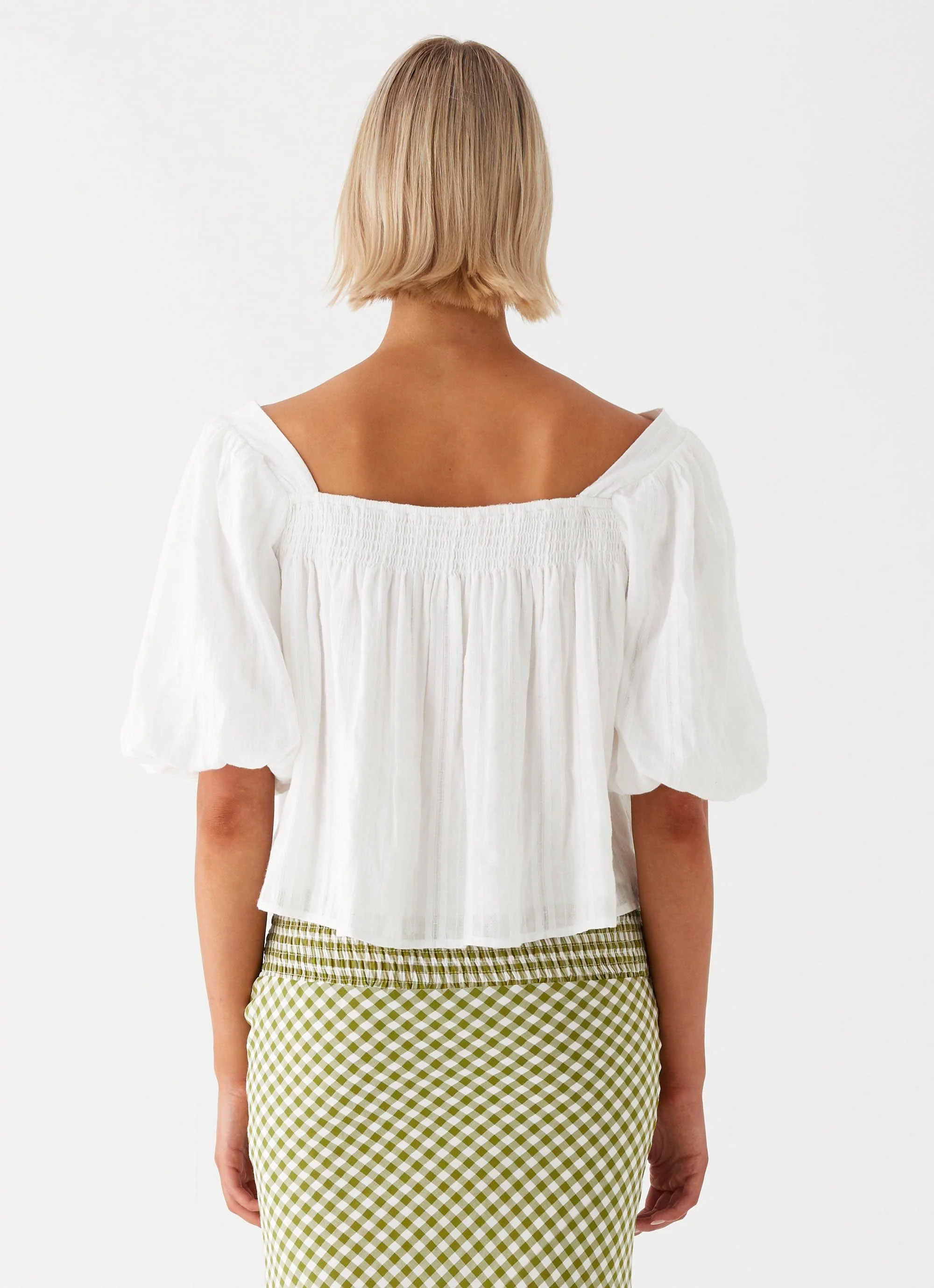 Tanika Puff Sleeve Top - White - Image 4