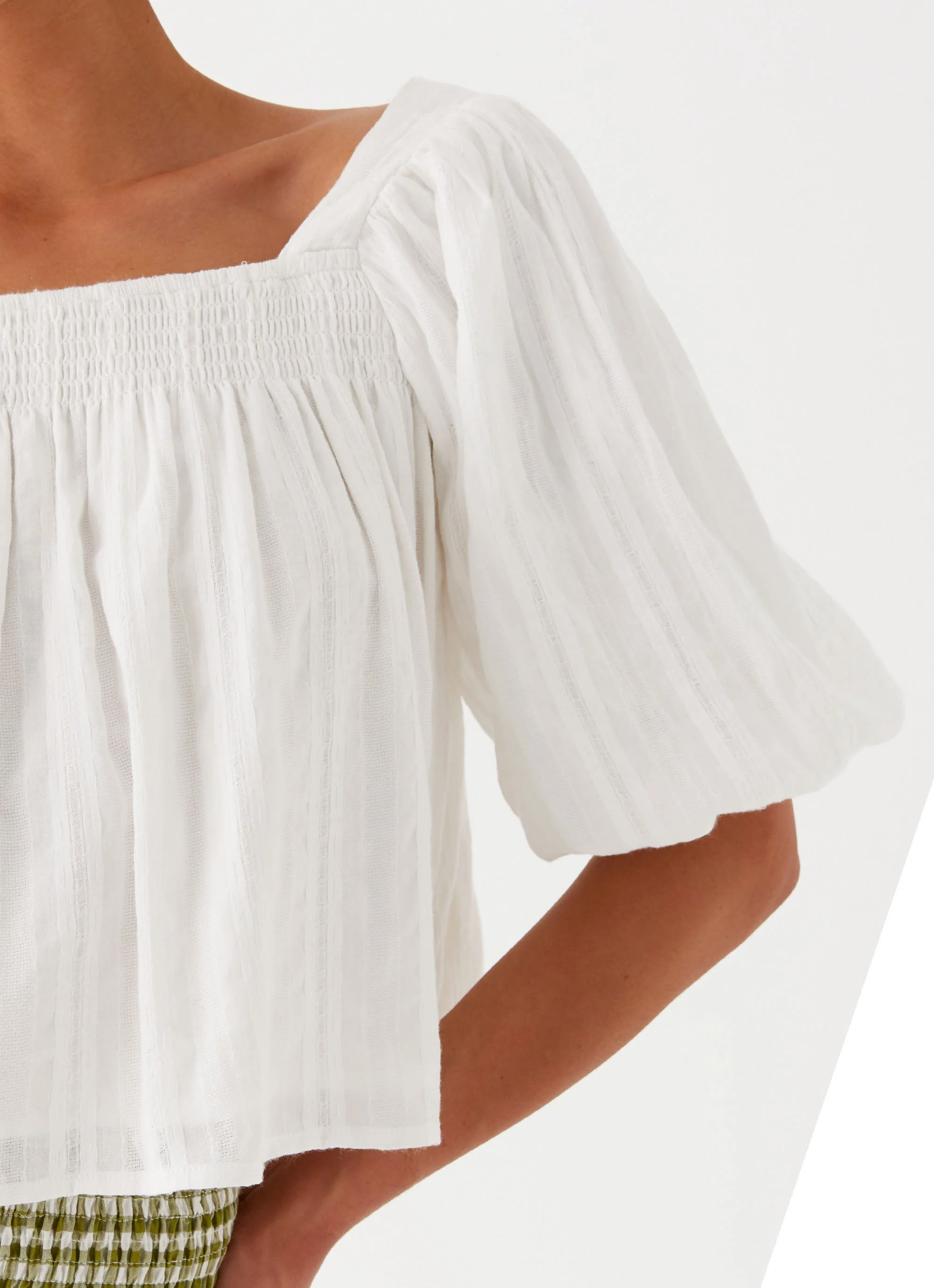 Tanika Puff Sleeve Top - White - Image 5