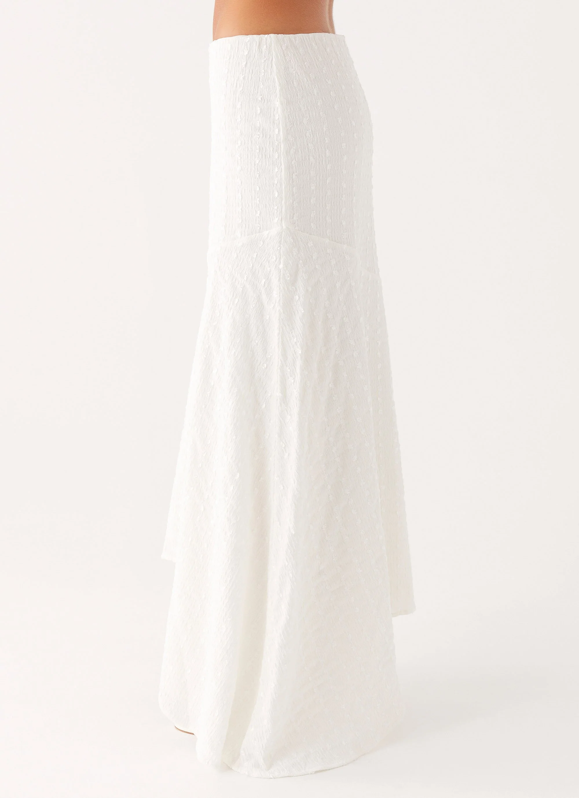 Tayah Asymmetrical Maxi Skirt - White - Image 2