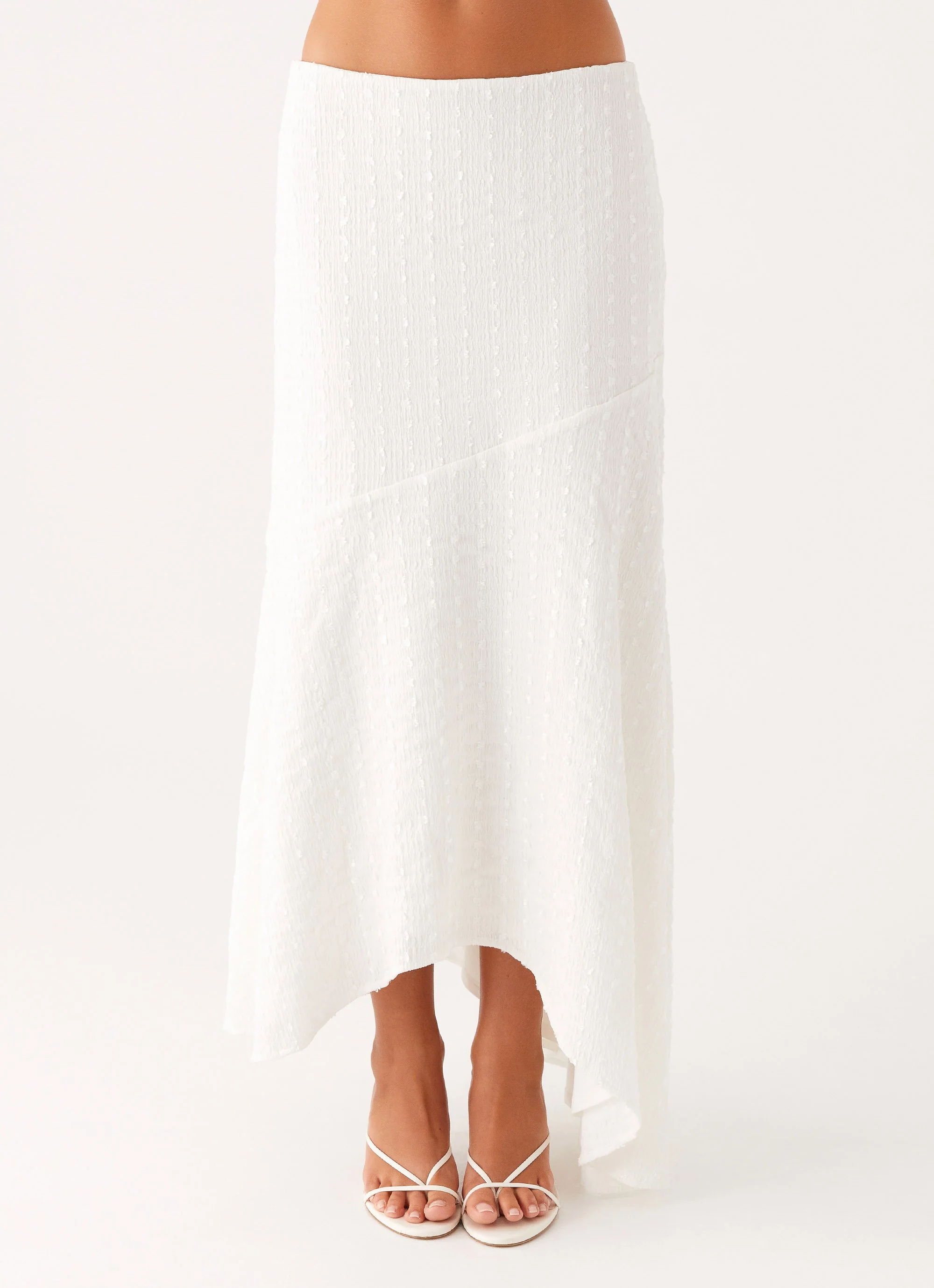 Tayah Asymmetrical Maxi Skirt - White - Image 4