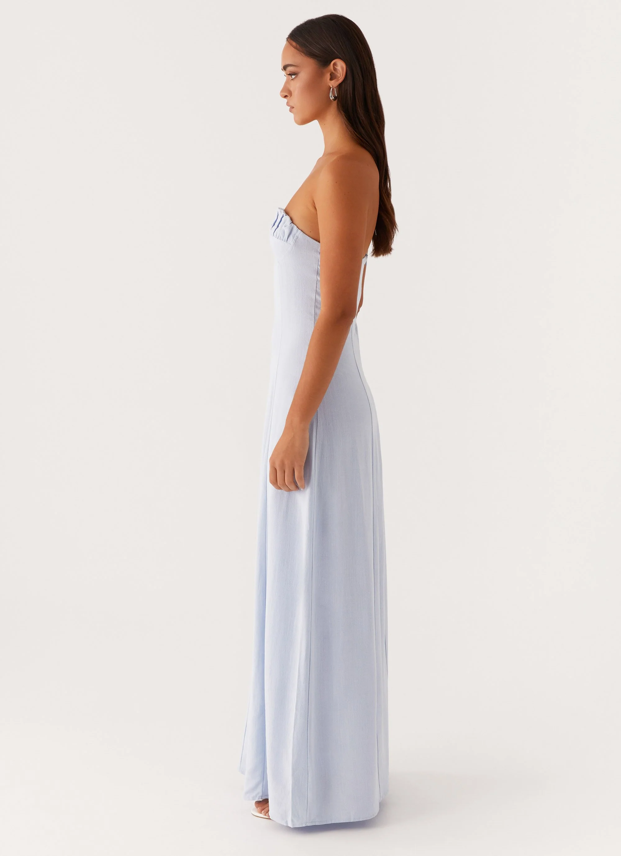Tayla Linen Maxi Dress - Blue - Image 2