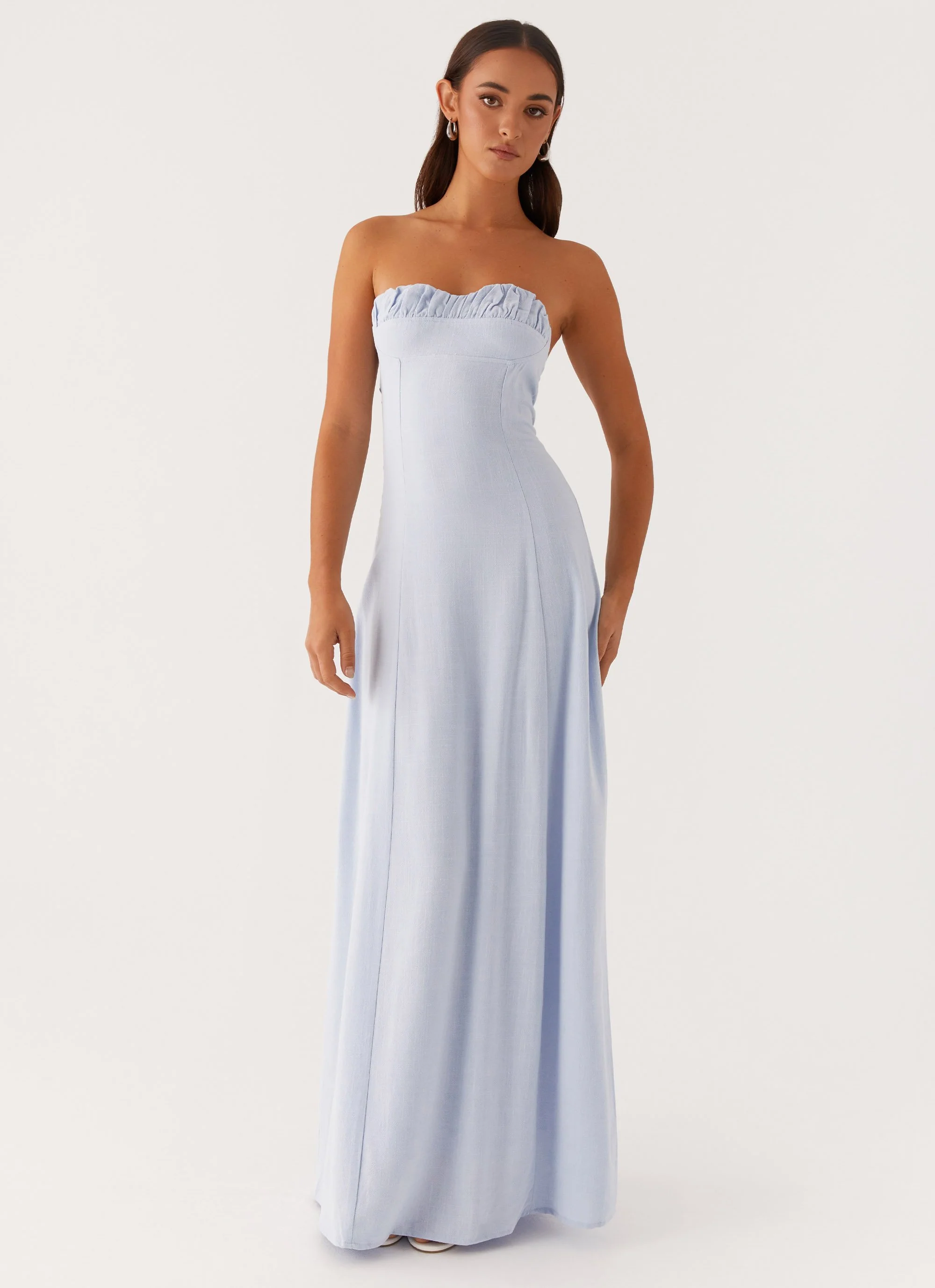 Tayla Linen Maxi Dress - Blue - Image 5