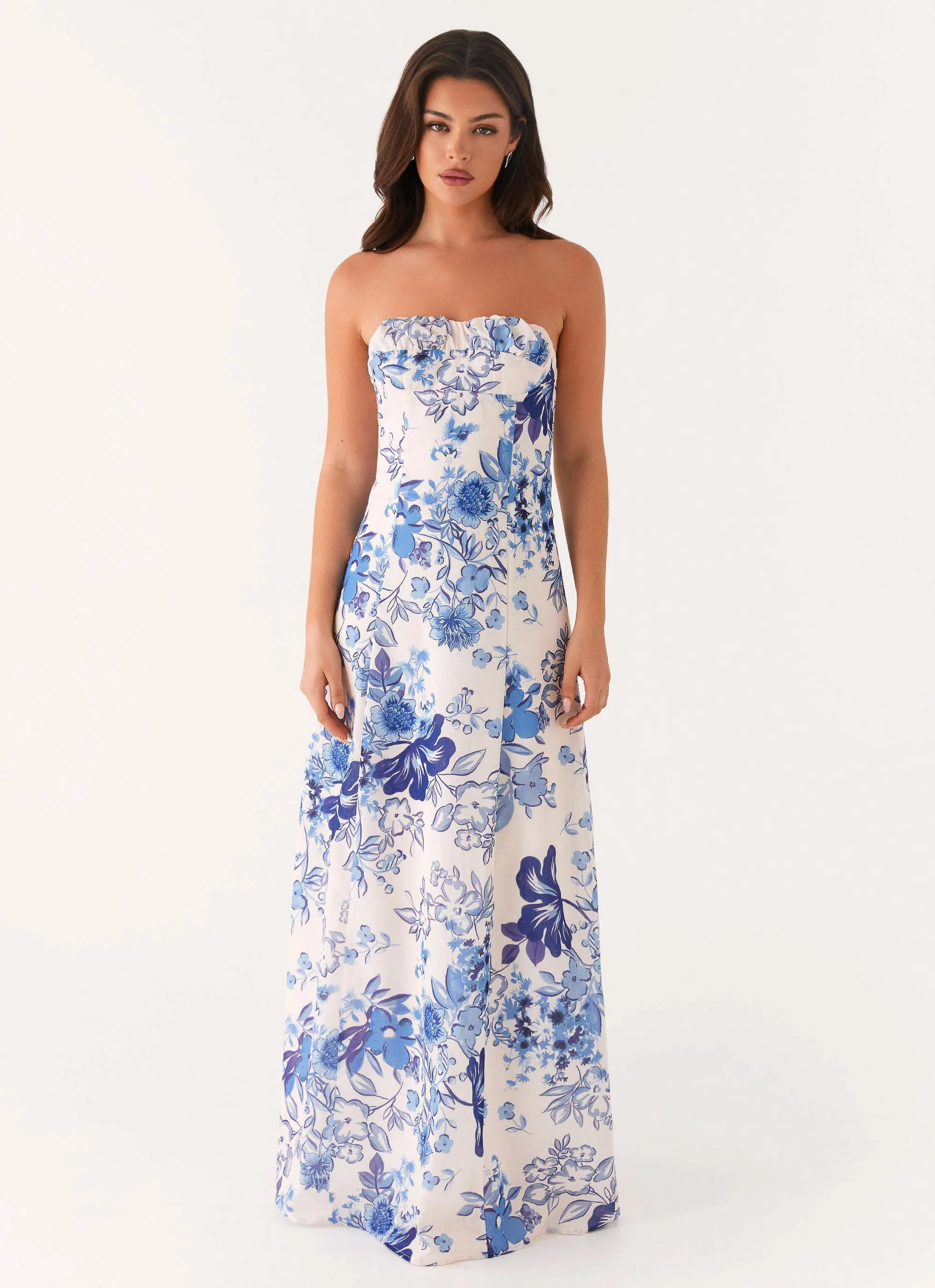 Tayla Linen Maxi Dress - Serene Sky Floral - Image 2