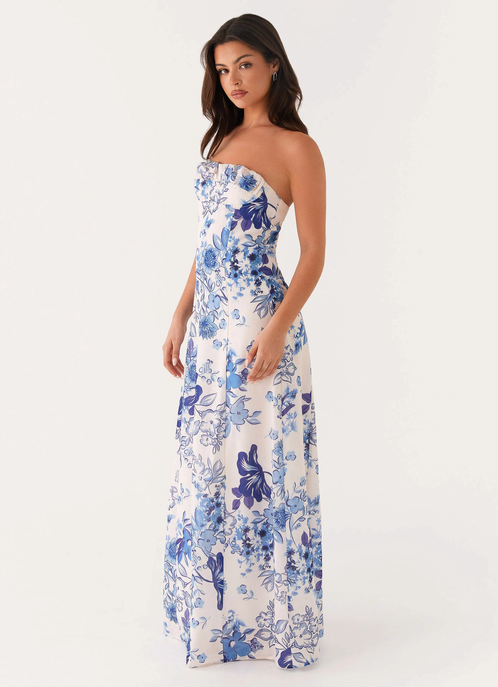 Tayla Linen Maxi Dress - Serene Sky Floral - Image 3