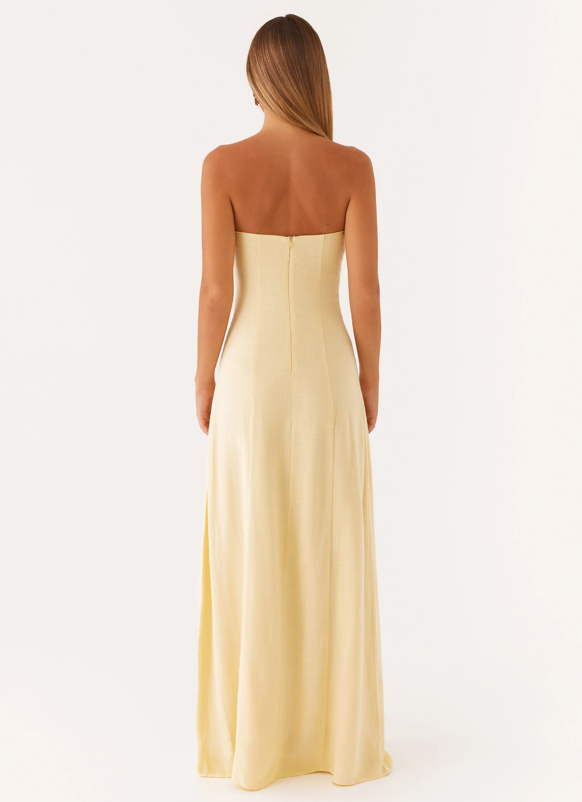 Tayla Linen Maxi Dress - Yellow - Image 4