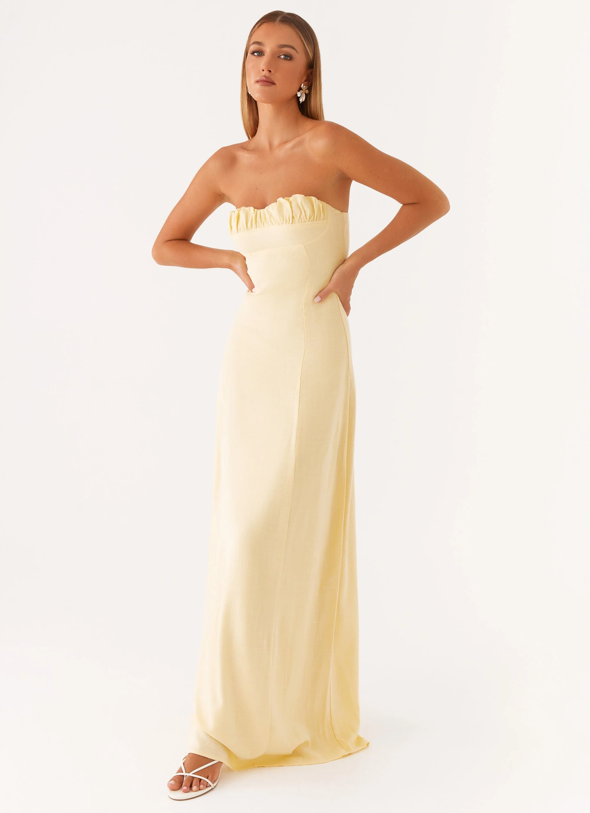 Tayla Linen Maxi Dress - Yellow - Image 6