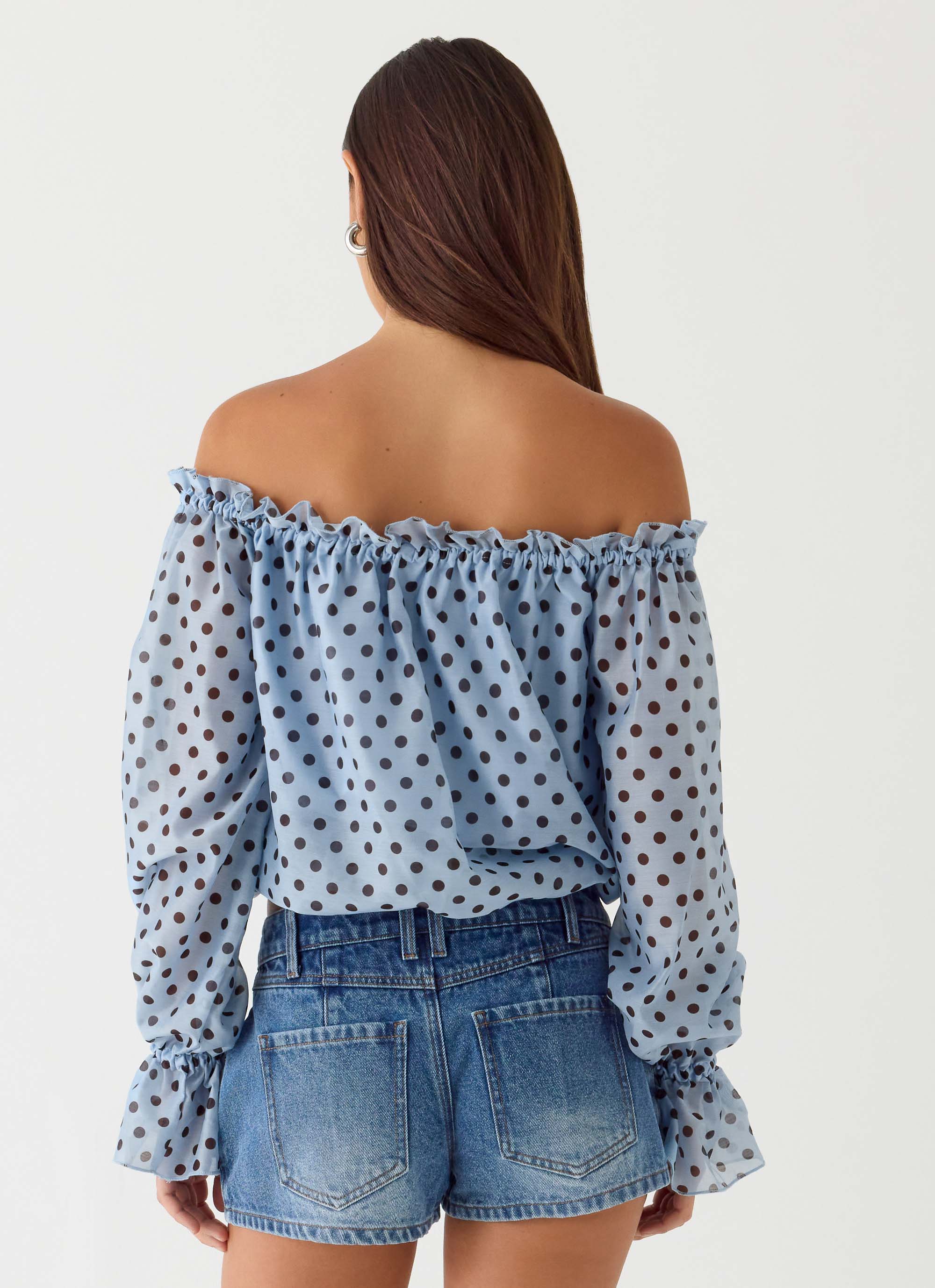 Tedara Top - Blue Mocha Dot - Image 2