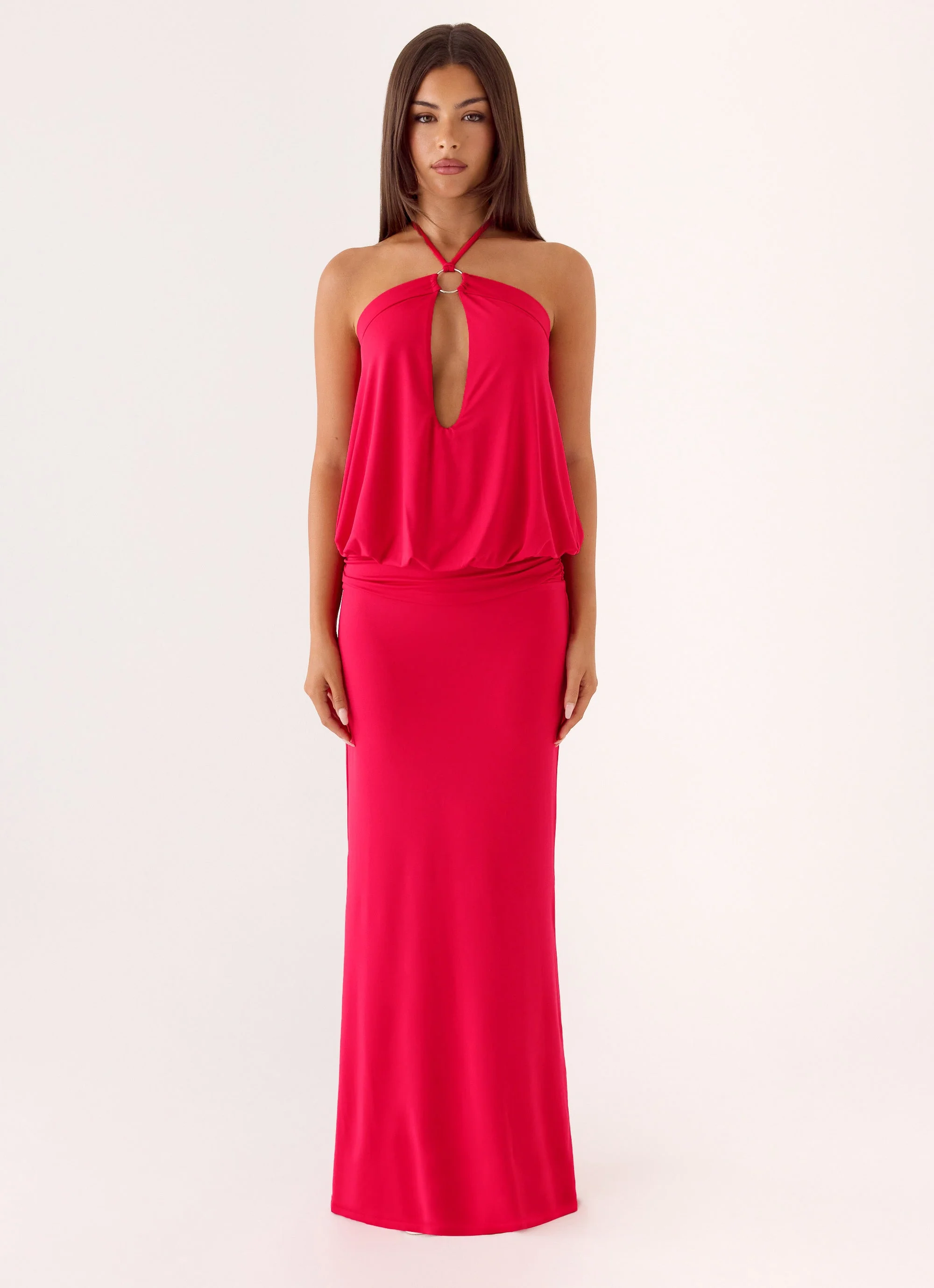 Telling You Maxi Dress - Red Magenta - Image 4