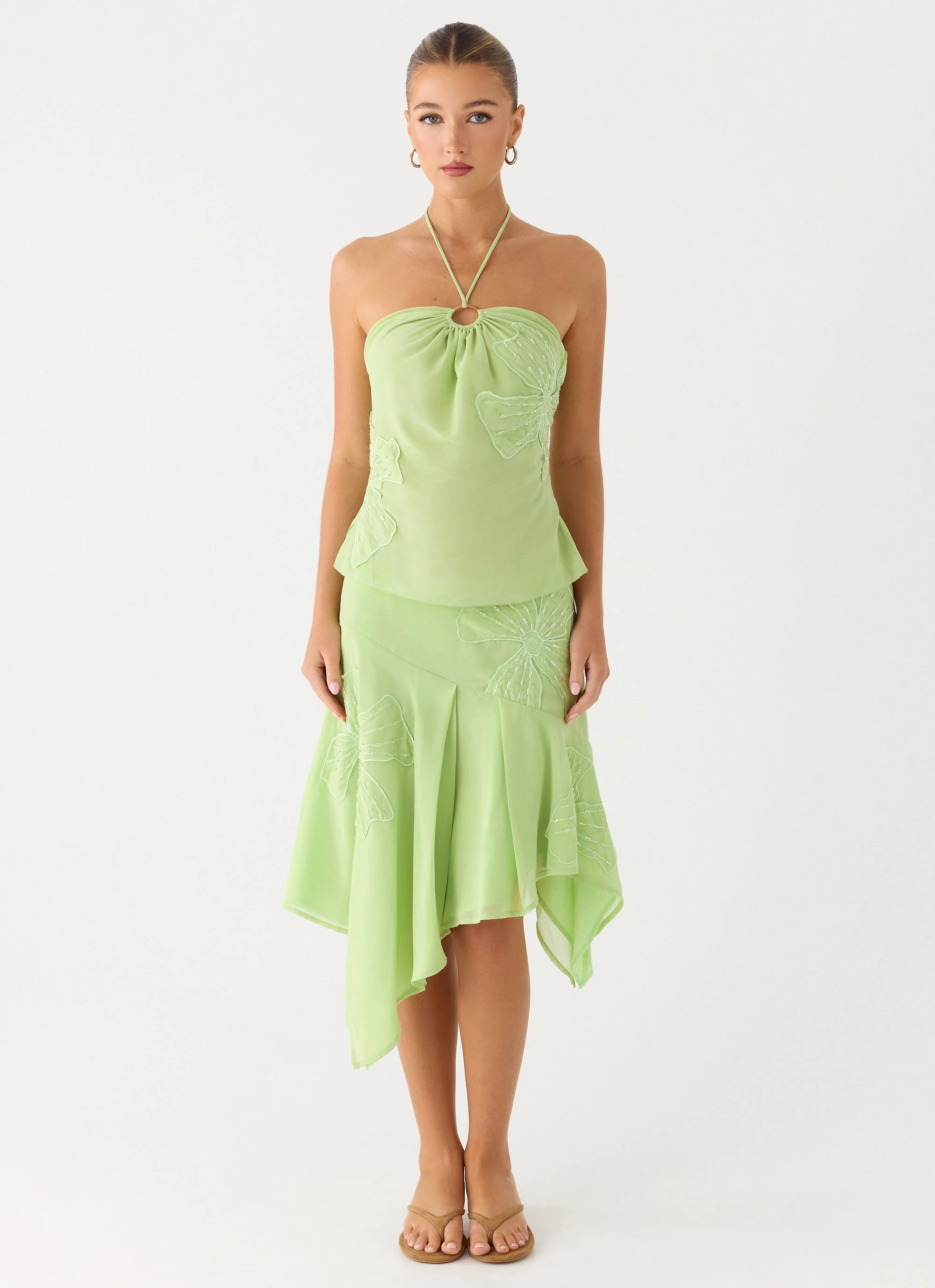 Teneika Beaded Flower Top - Lime - Image 5