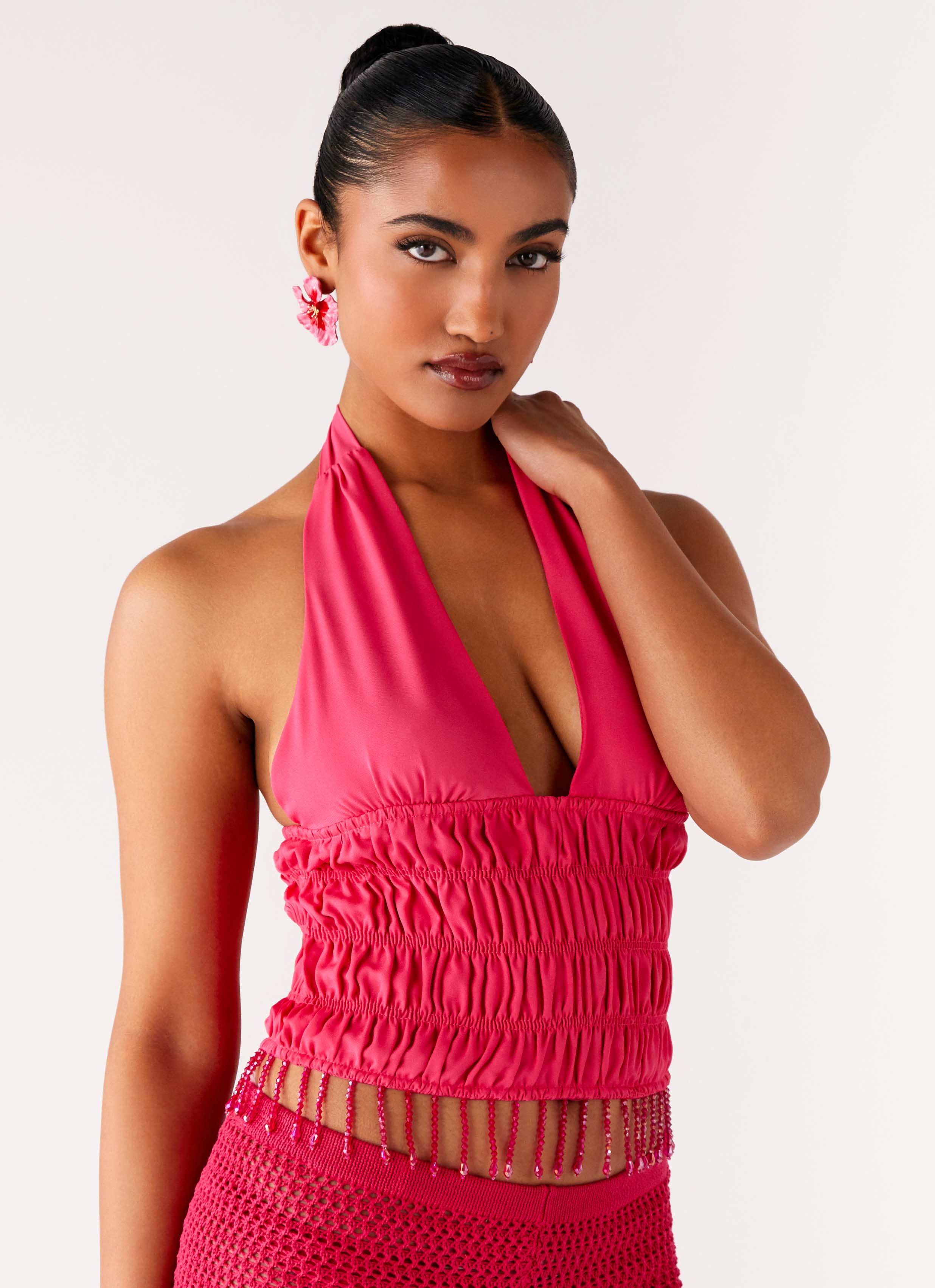 Teuila Beaded Top - Fuchsia - Image 2