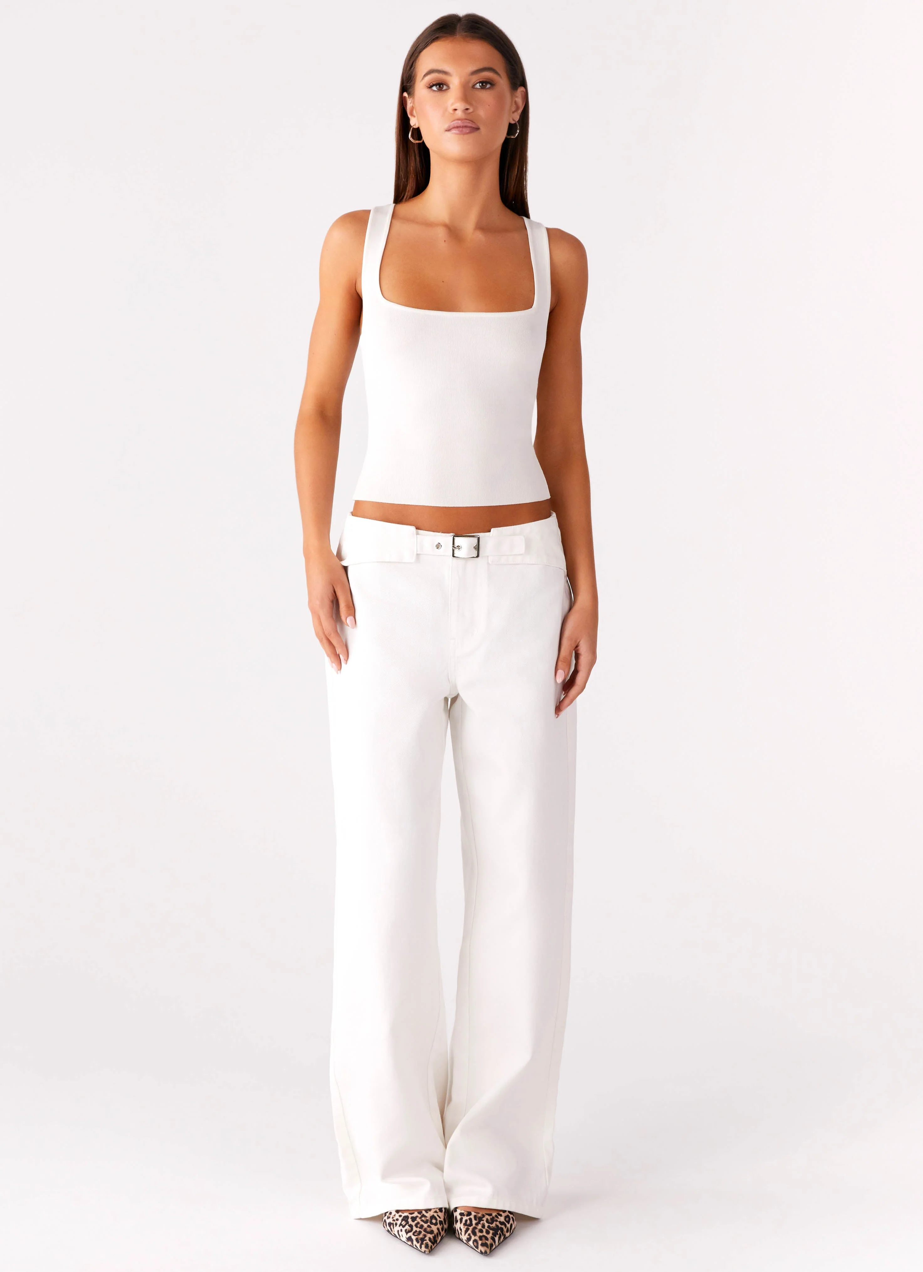 Texas Low Rise Denim Jeans - White - Image 2