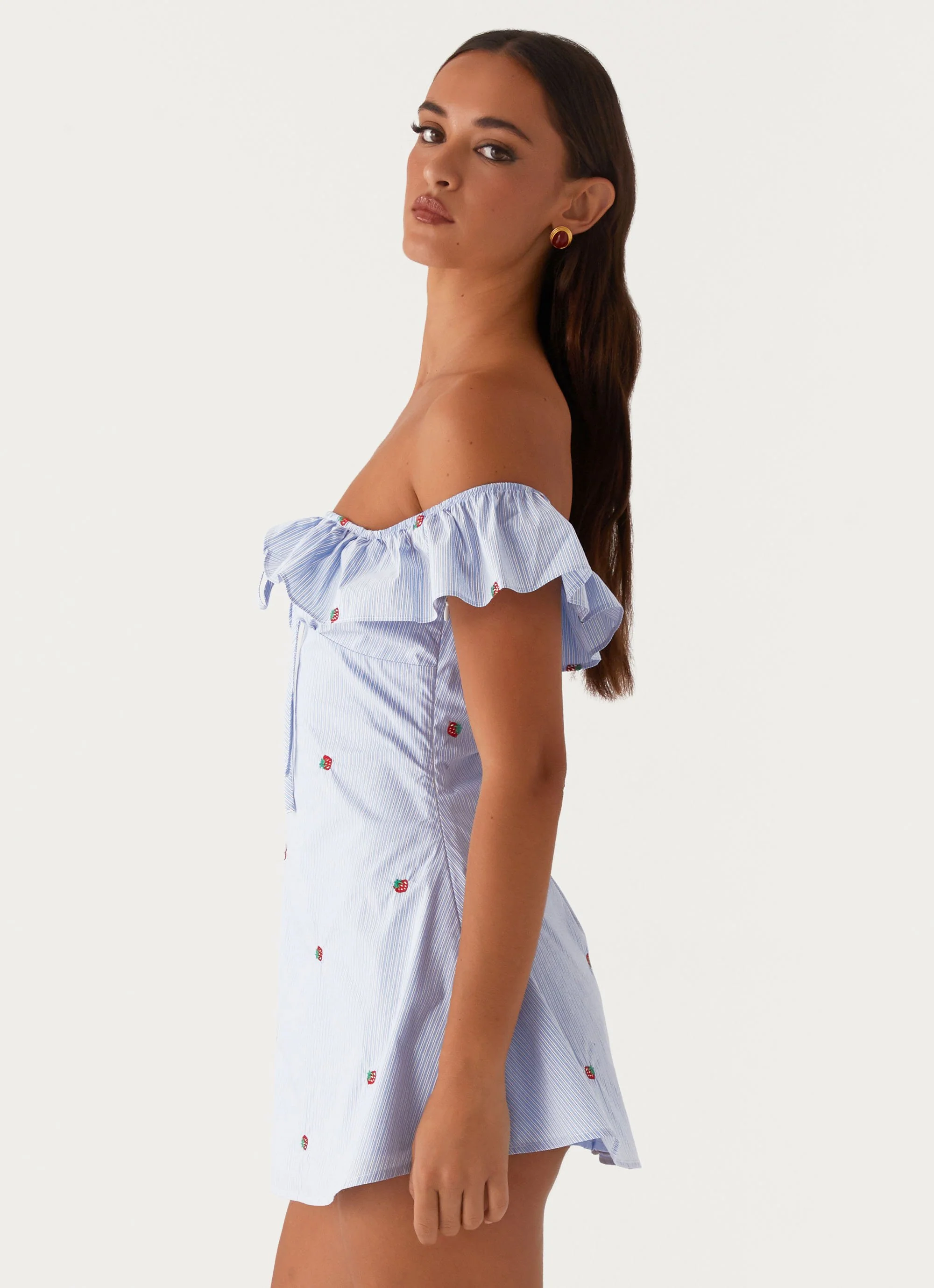 Texas Sun Linen Mini Dress - Blue - Image 3