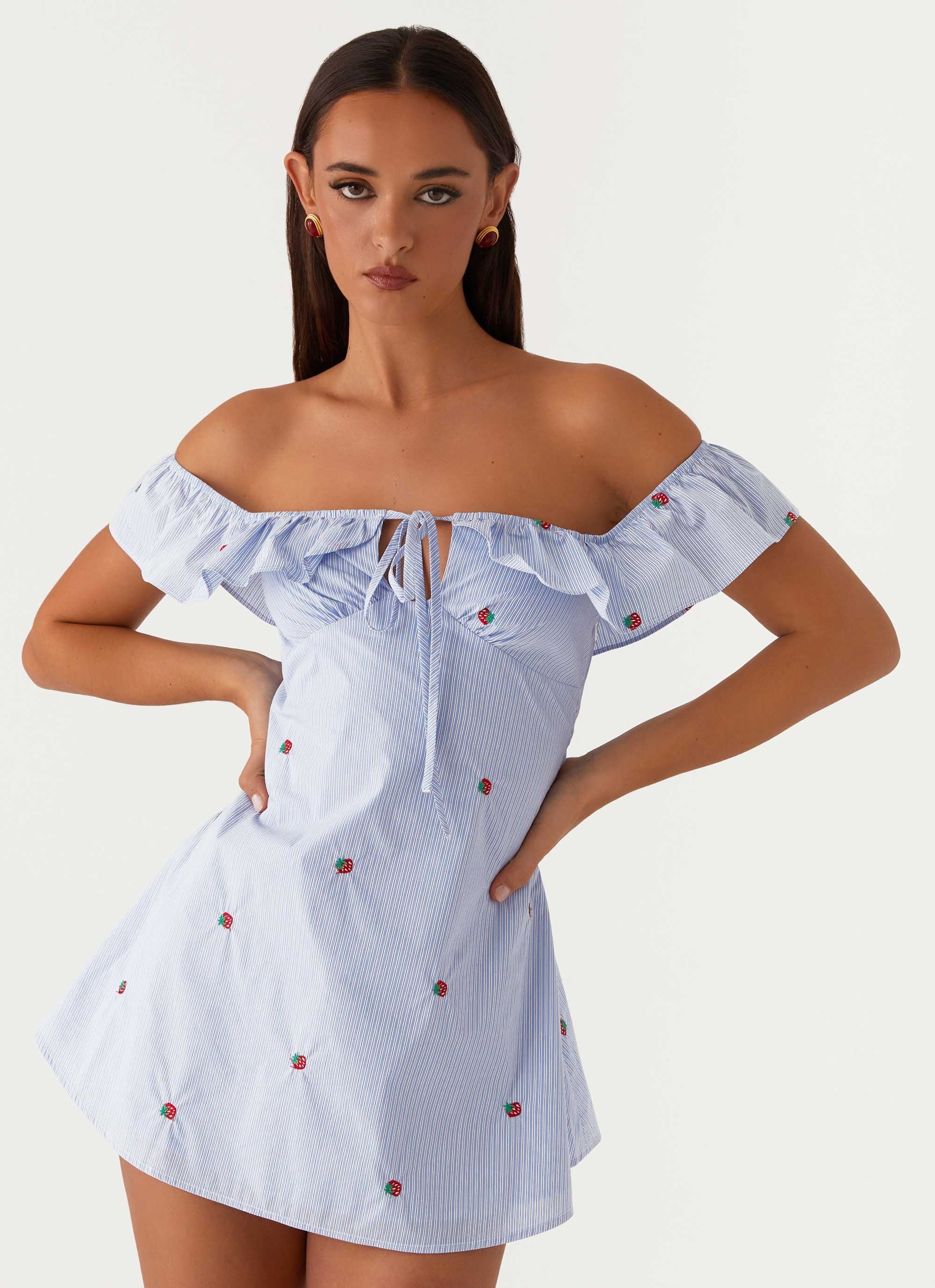 Texas Sun Linen Mini Dress - Blue - Image 5