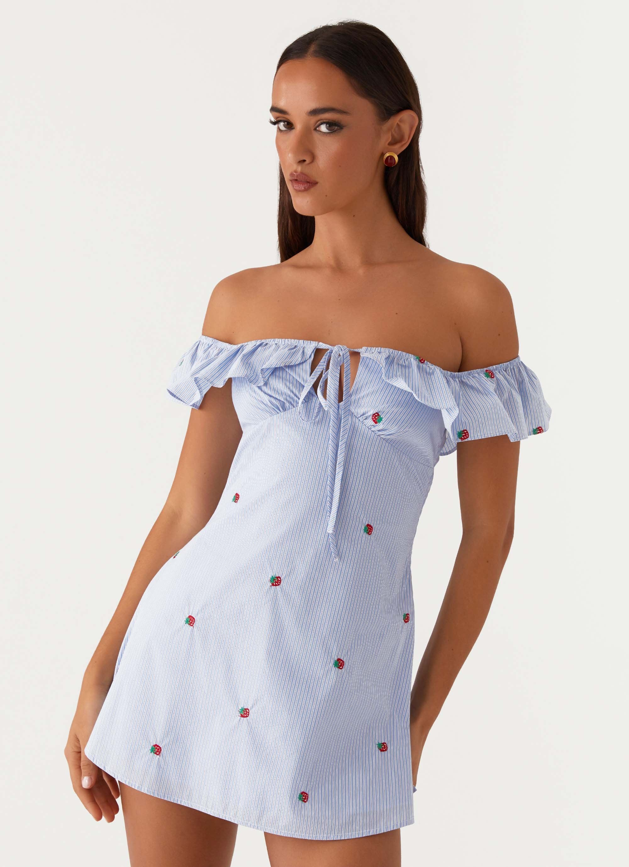 Texas Sun Linen Mini Dress - Blue - Image 6