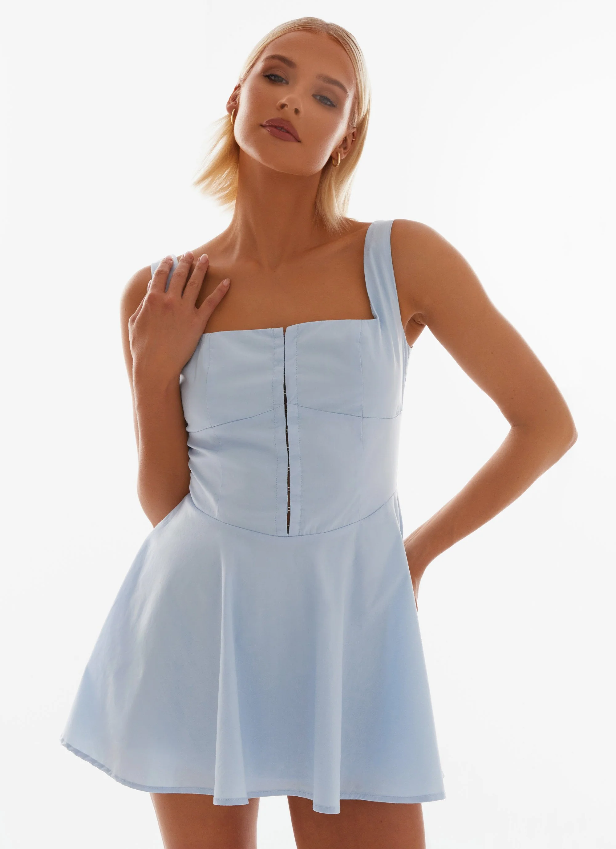 The Isle Mini Dress - Blue - Image 5