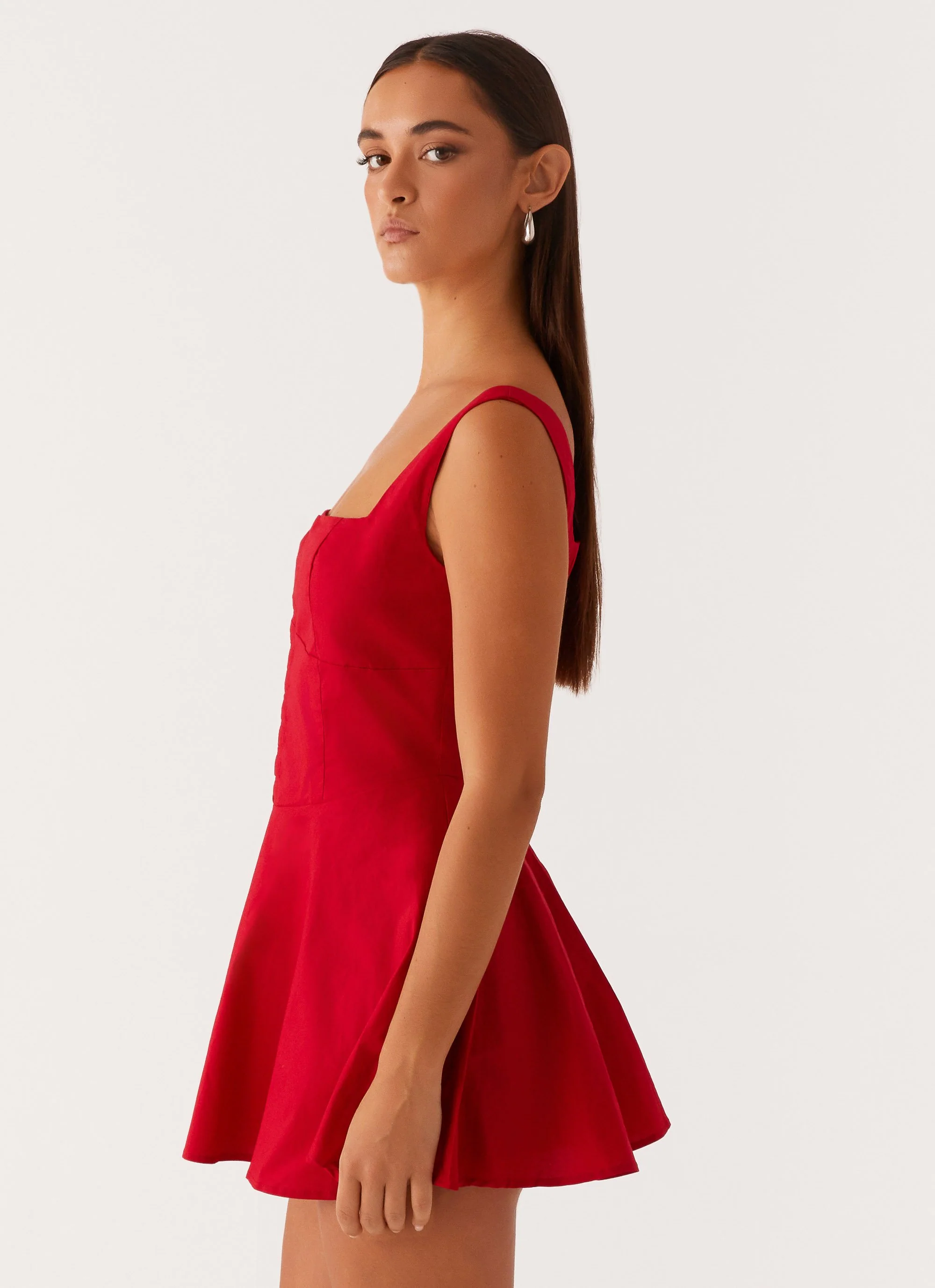 The Isle Mini Dress - Red - Image 3