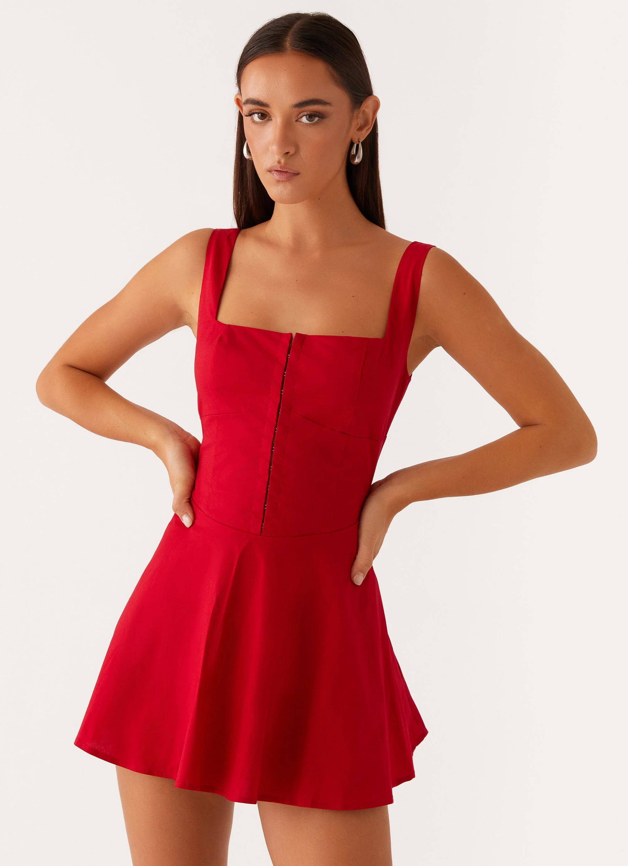 The Isle Mini Dress - Red - Image 6