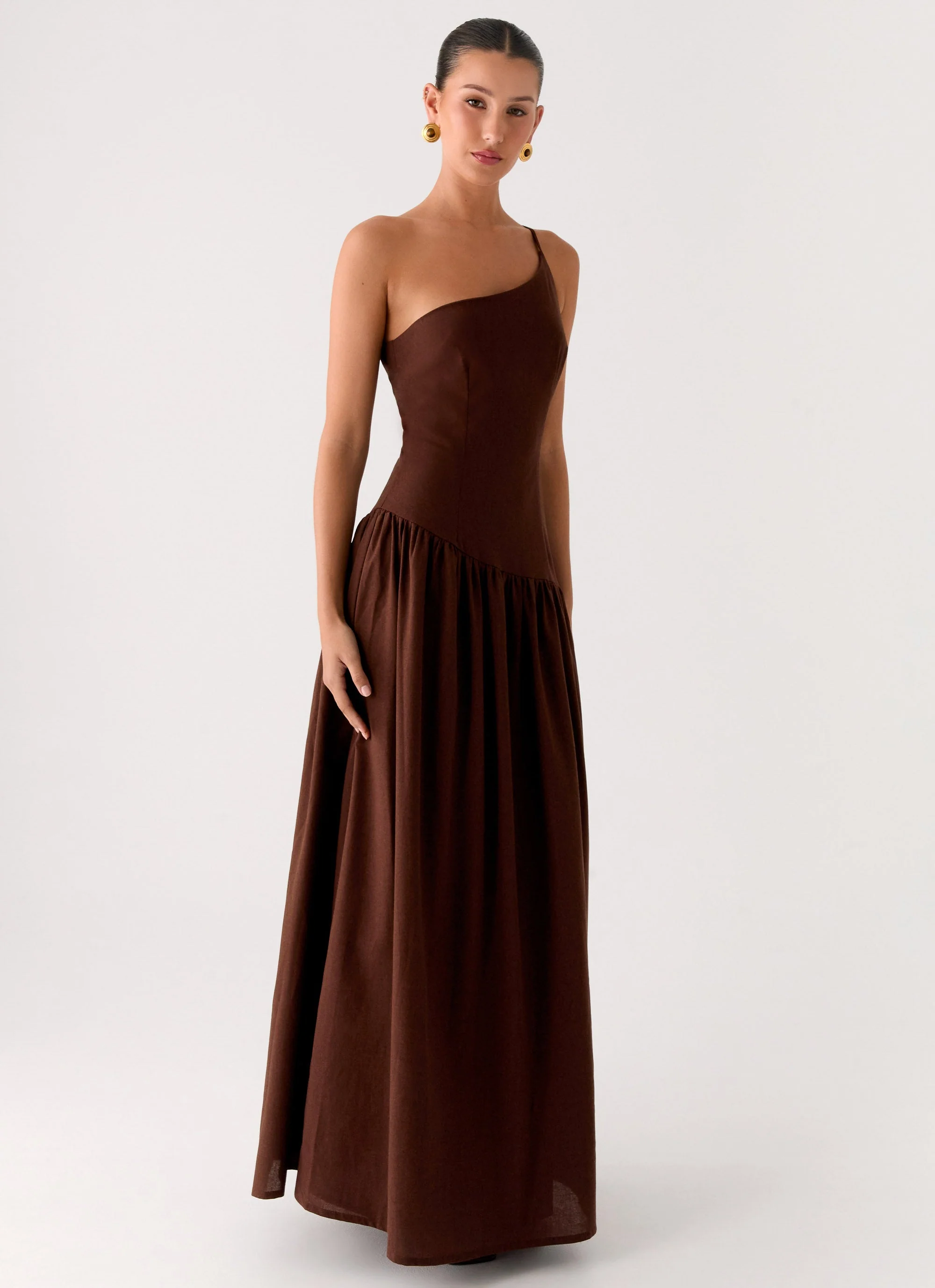 Thinking About You Linen Maxi Dress - Brown - Image 4