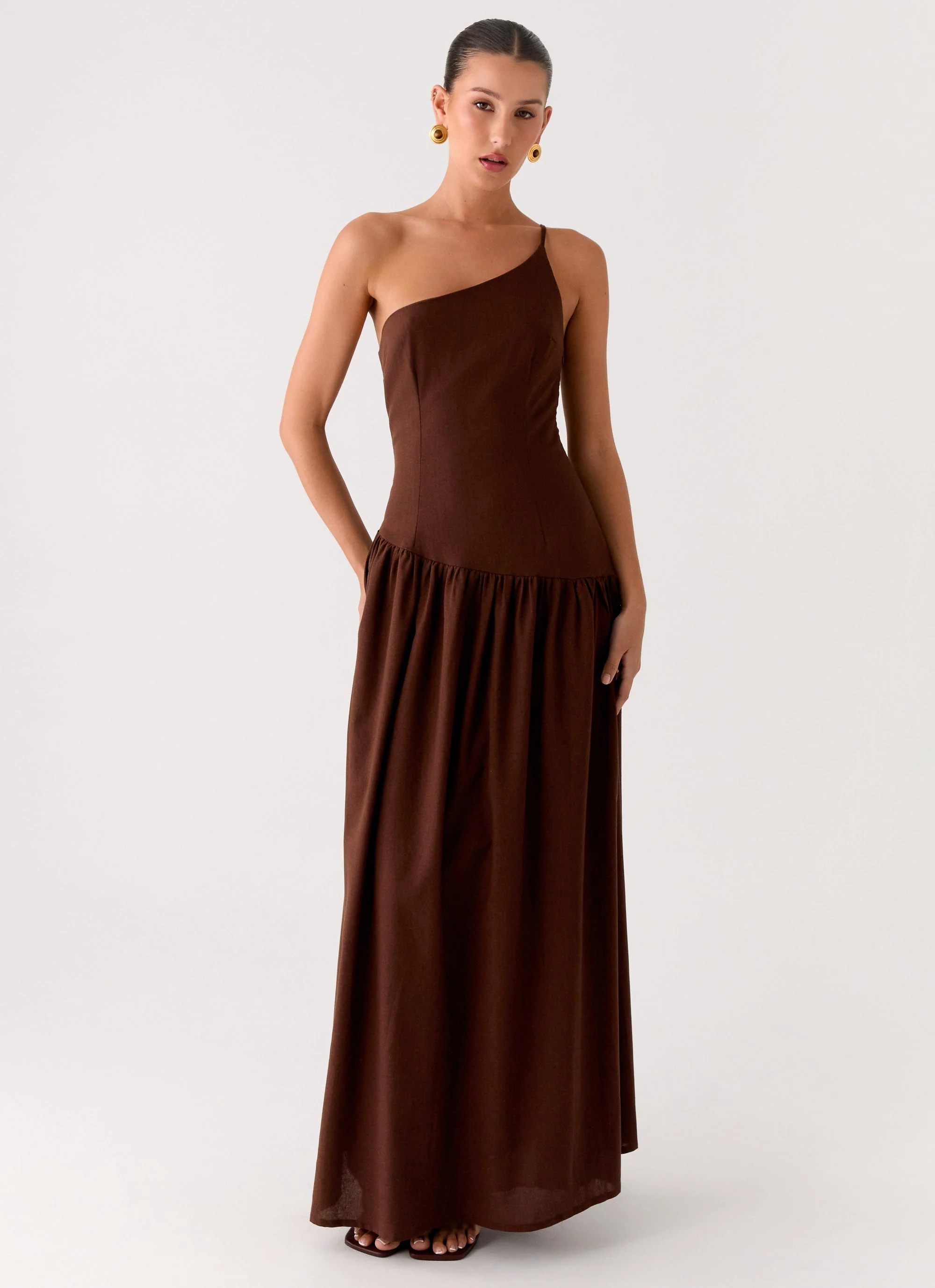 Thinking About You Linen Maxi Dress - Brown - Image 5