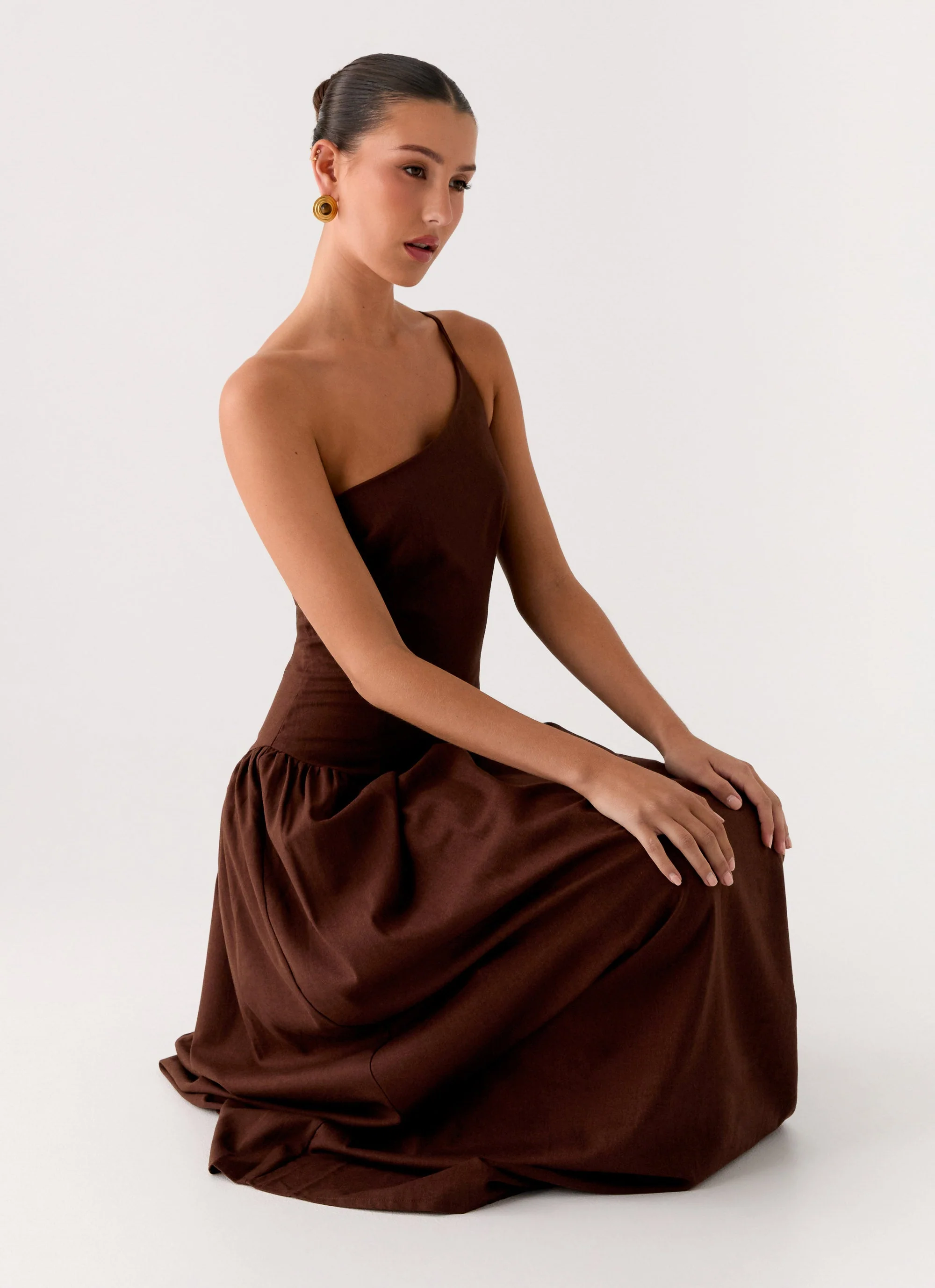 Thinking About You Linen Maxi Dress - Brown - Image 6