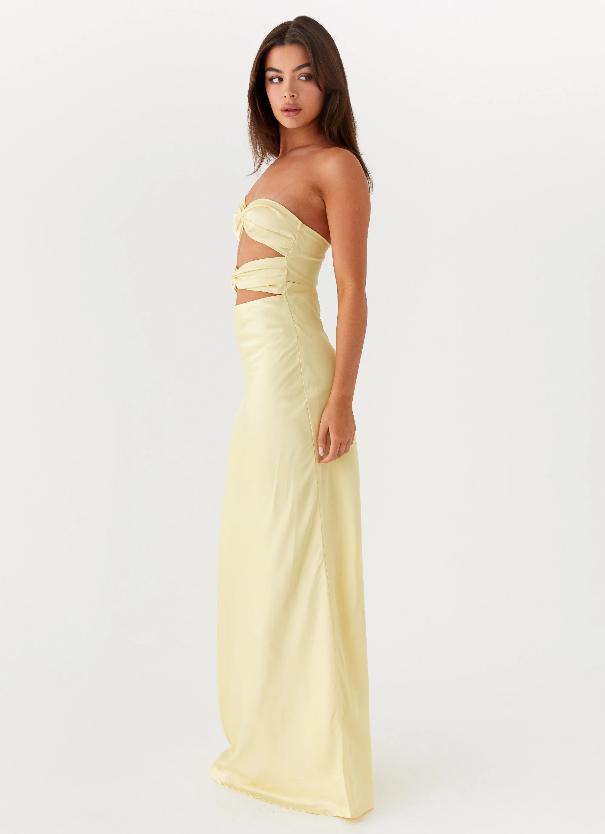 Tianna Strapless Maxi Dress - Yellow - Image 3