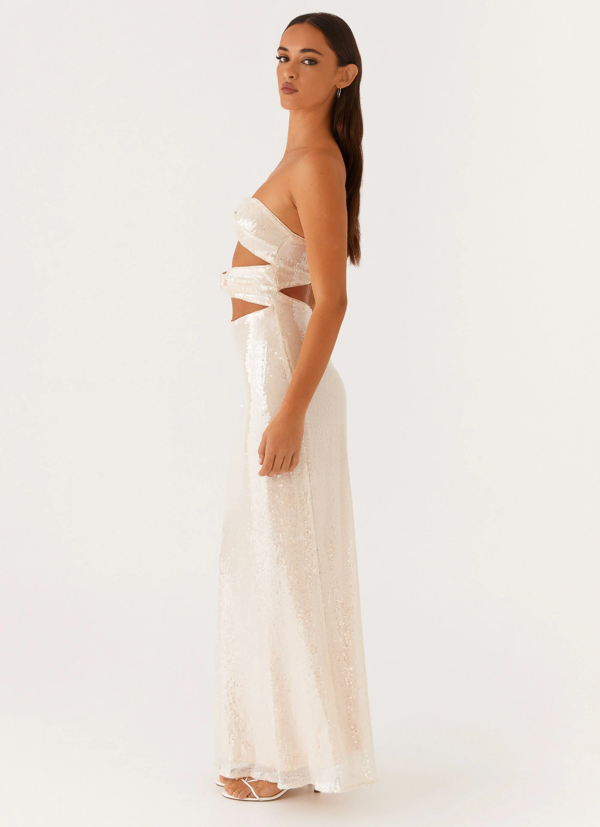 Tianna Strapless Sequin Maxi Dress - Ivory - Image 2