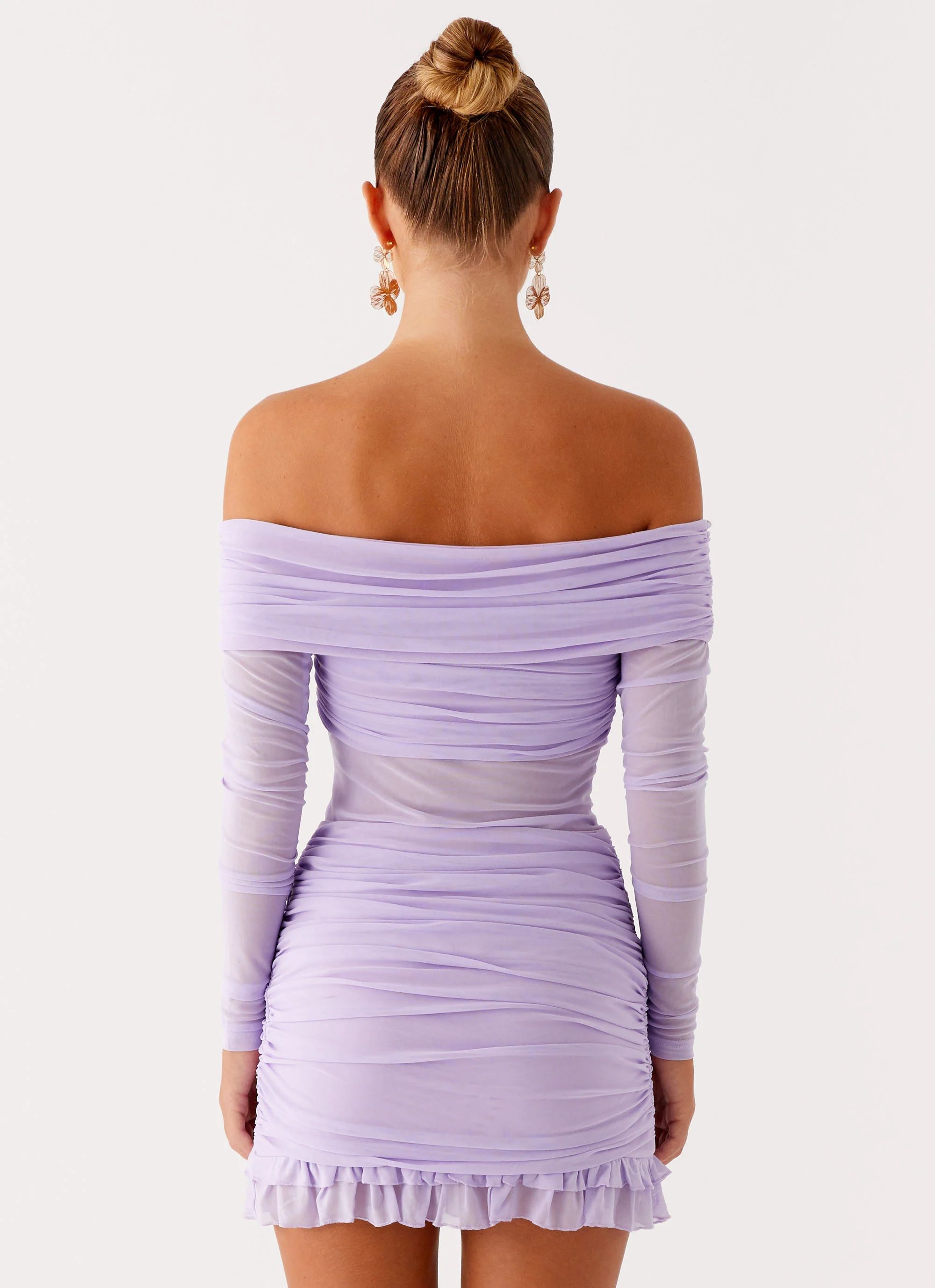 Tiff Long Sleeve Mini Dress - Lilac - Image 3