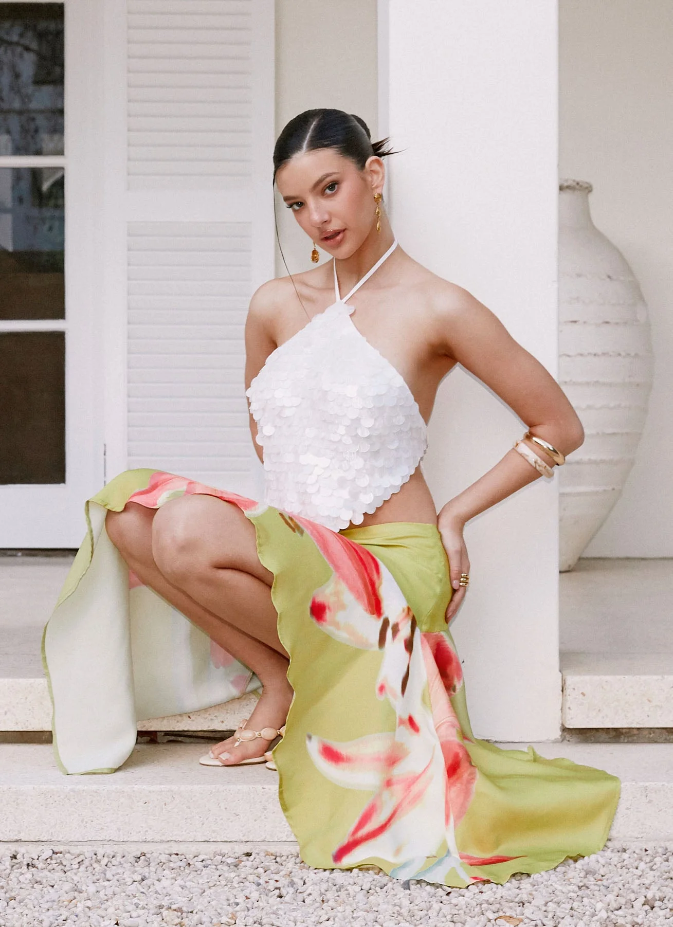 Tijana Beaded Halter Top - Ivory - Image 5